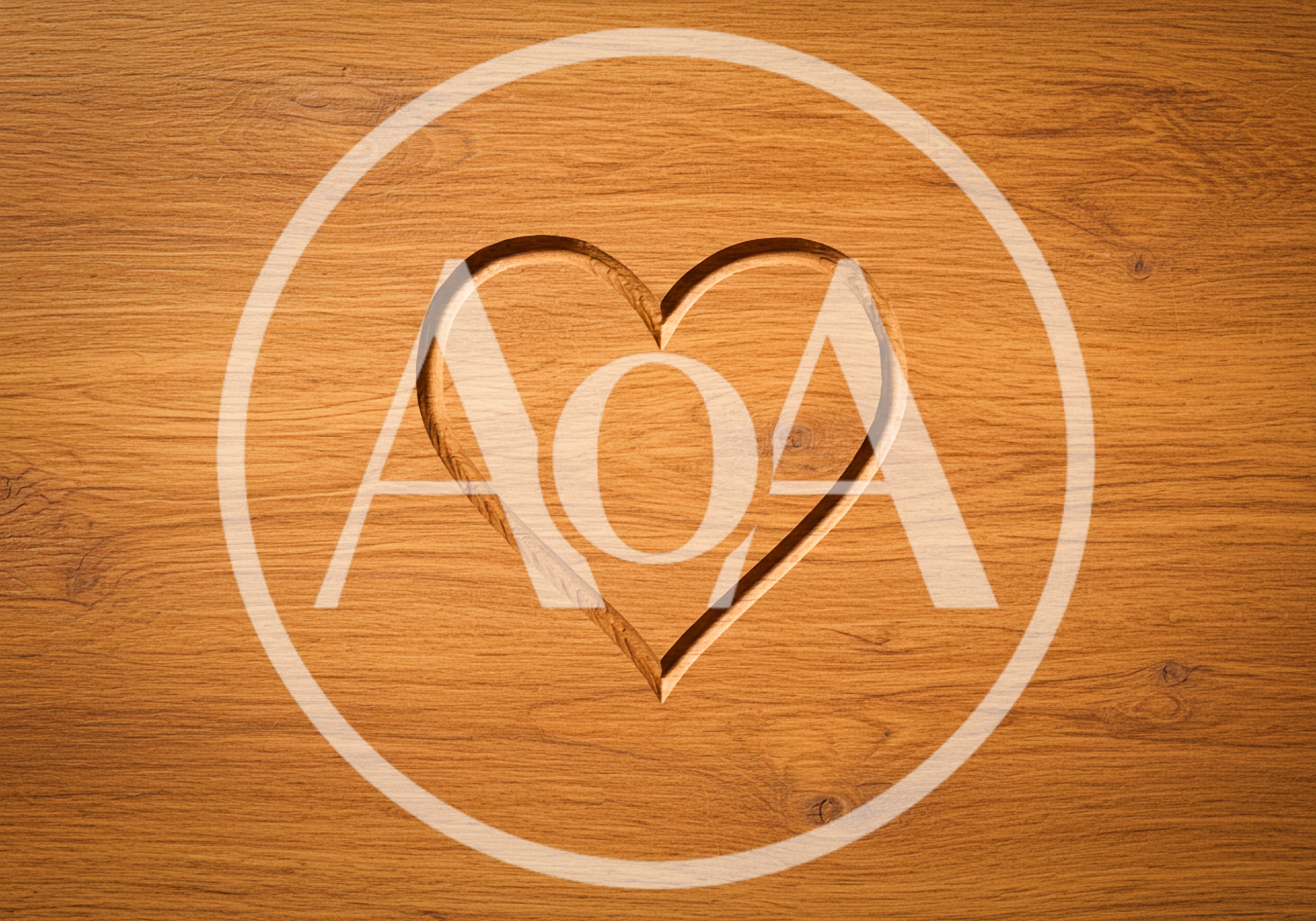 Carved Heart Shape On Wooden Surface