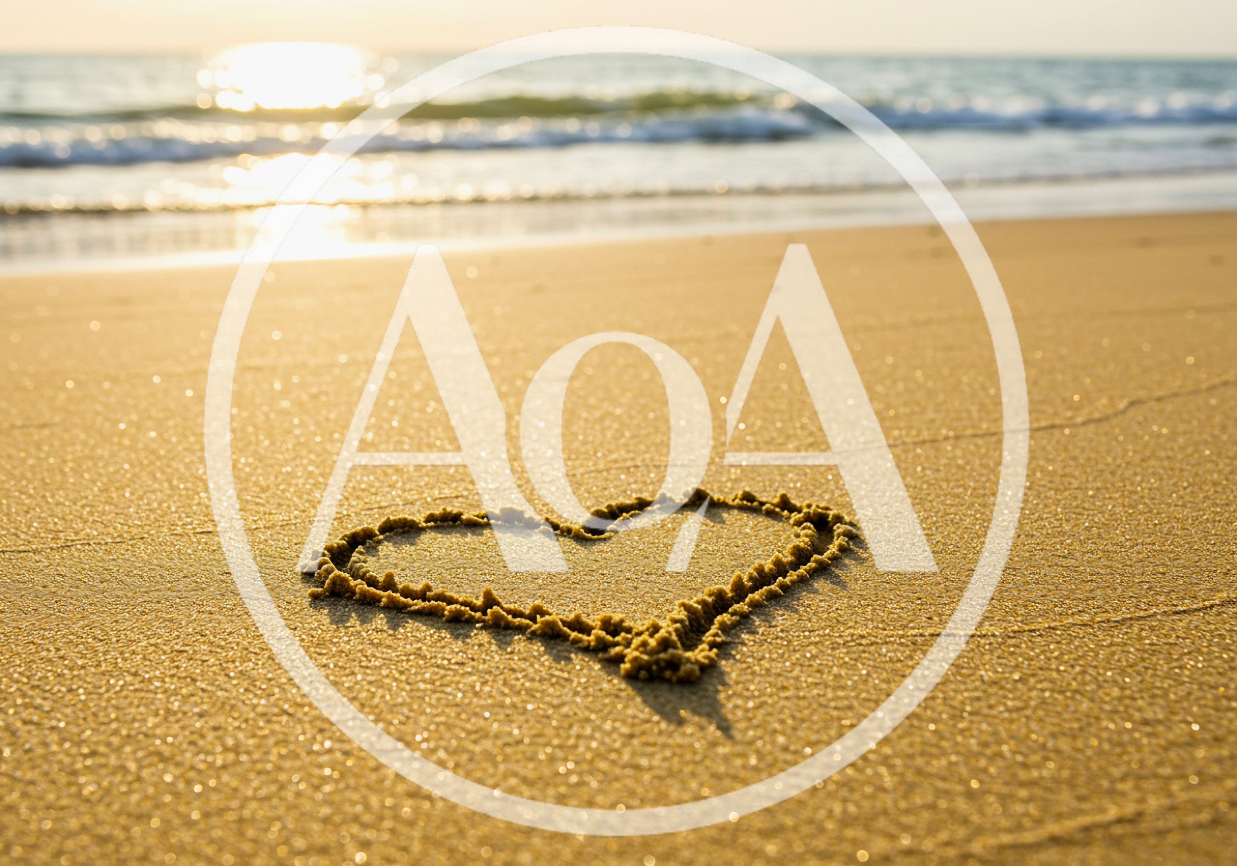 Heart Shape Drawn In The Sand On A Beach