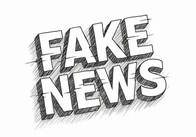 Hand Drawn Fake News Text Illustration