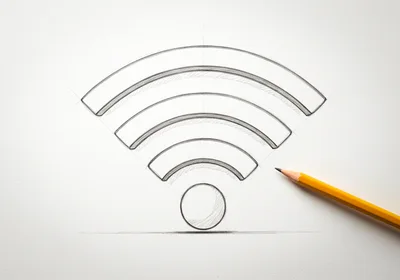 Pencil Sketch Of A Wi-Fi Signal Symbol