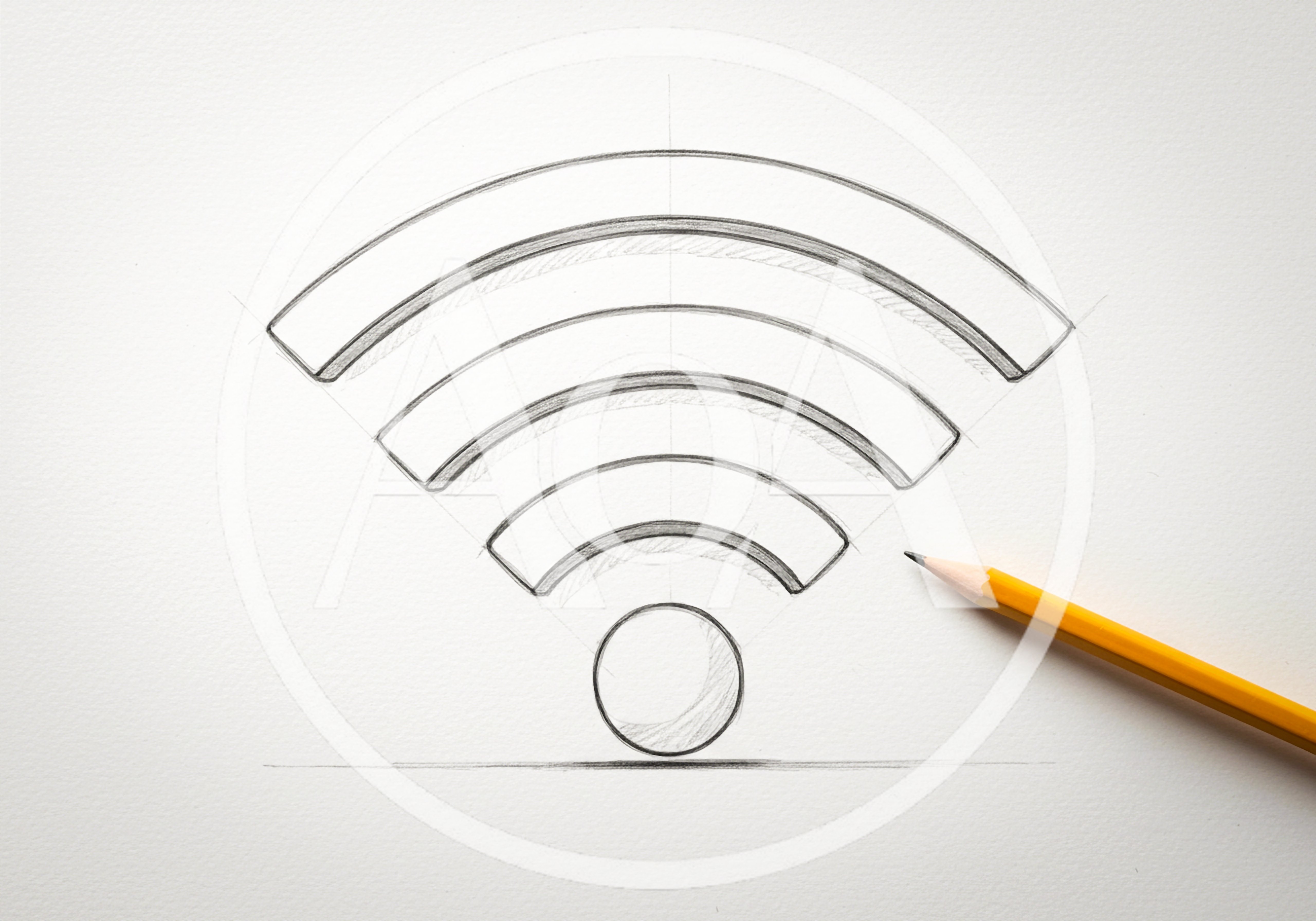 Pencil Sketch Of A Wi-Fi Signal Symbol