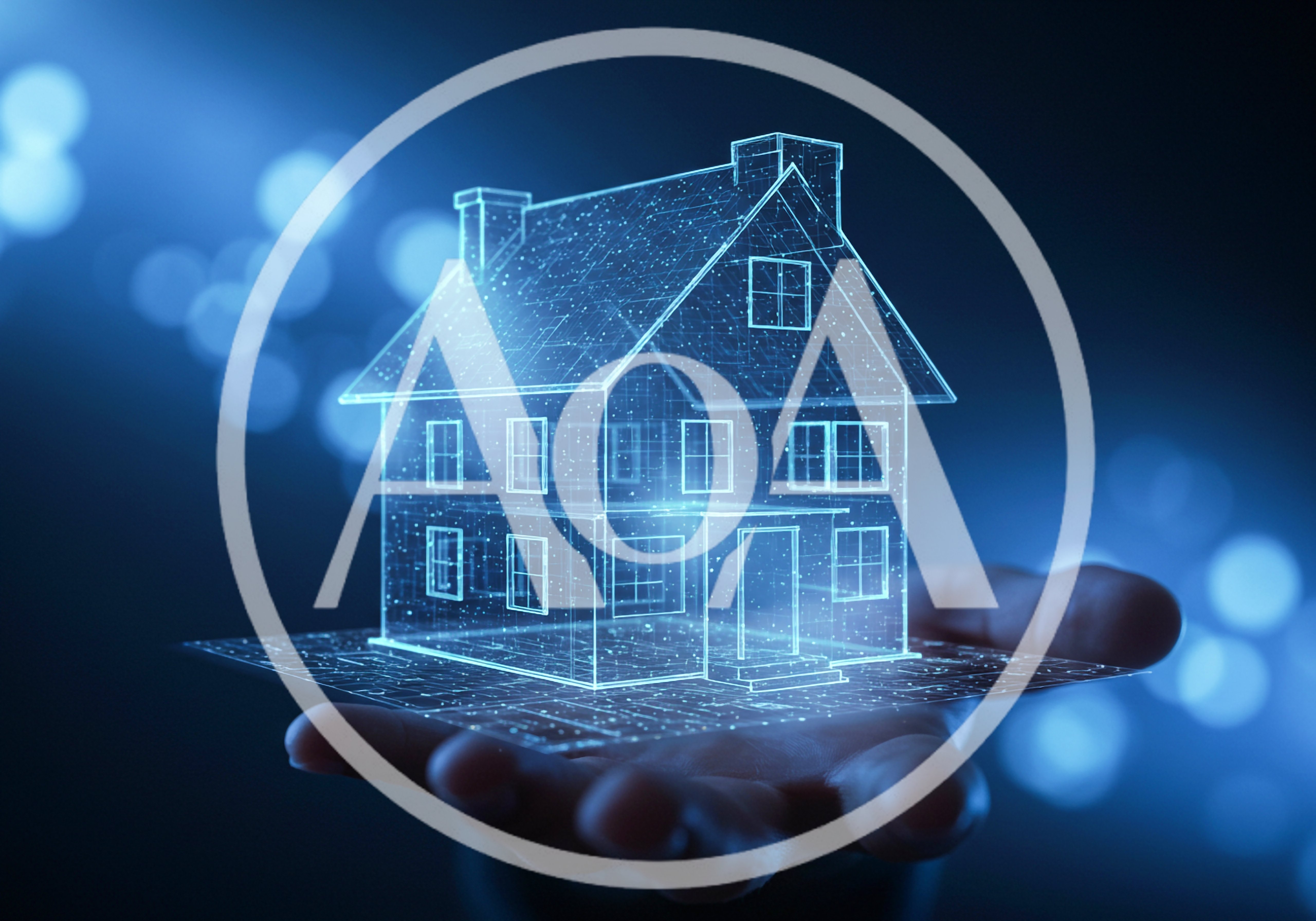 Digital Hologram Of A House Held In Hand