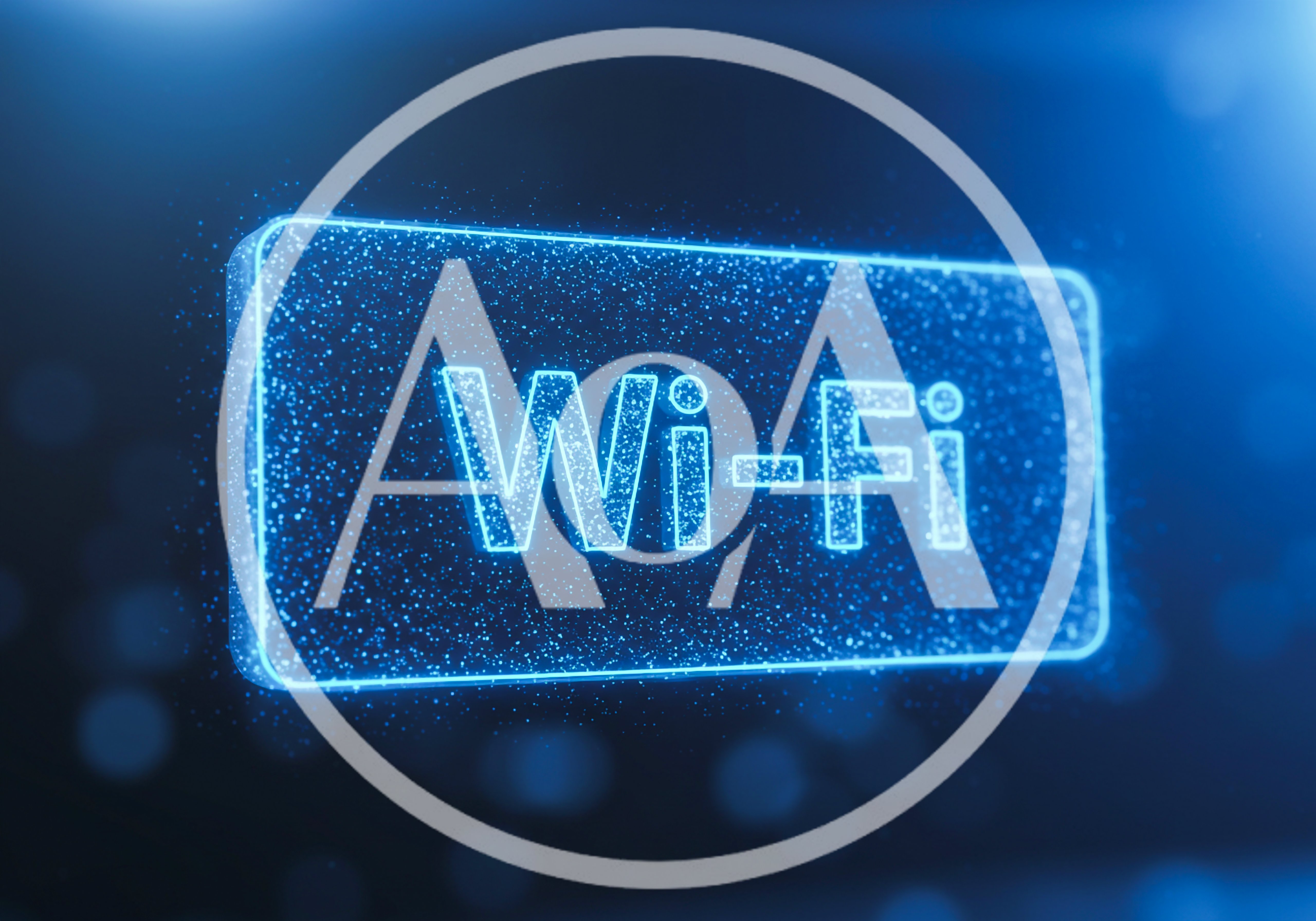 Glowing Digital Wi-Fi Symbol Floating In Space