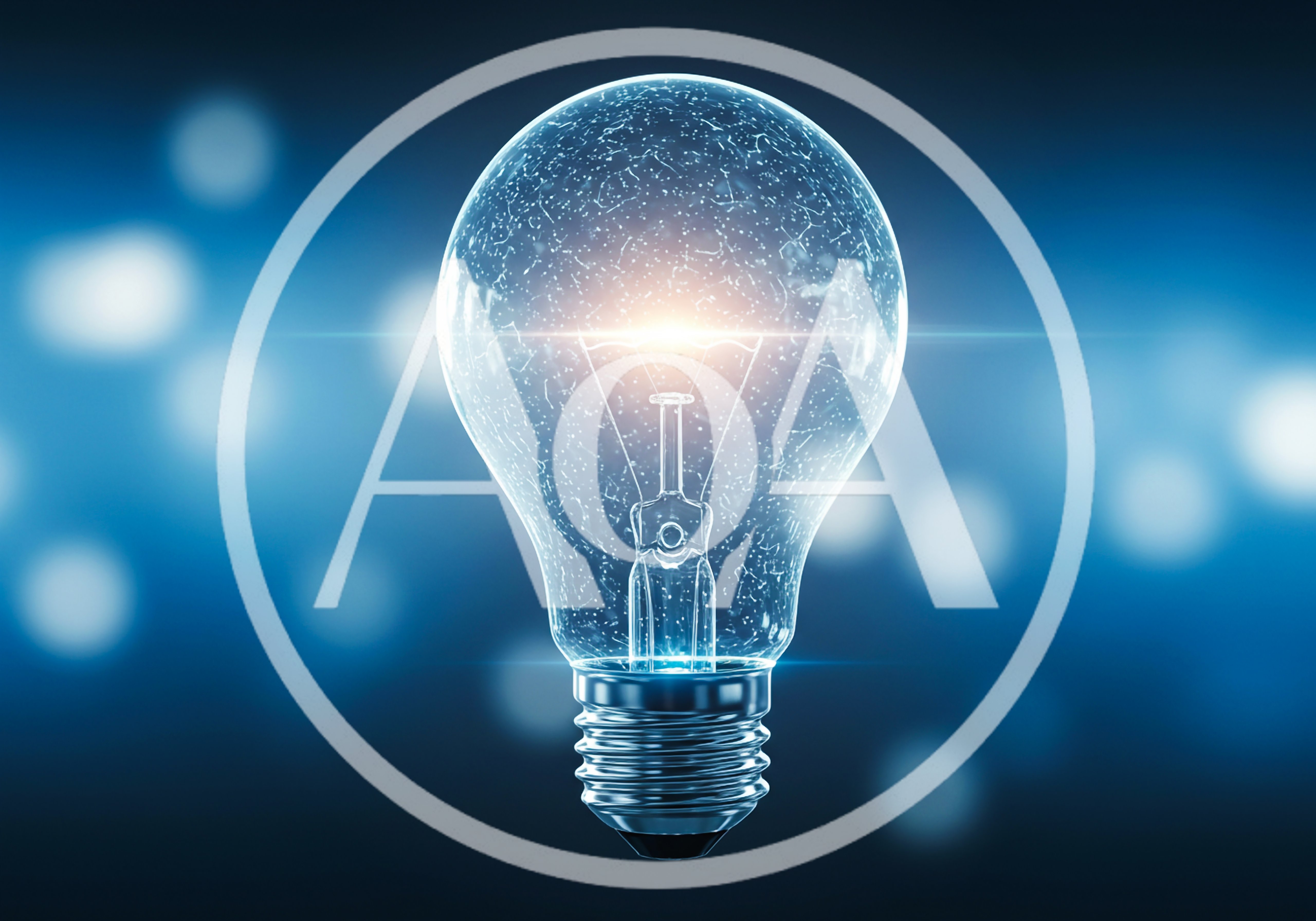 Glowing Light Bulb With Digital Network Connections