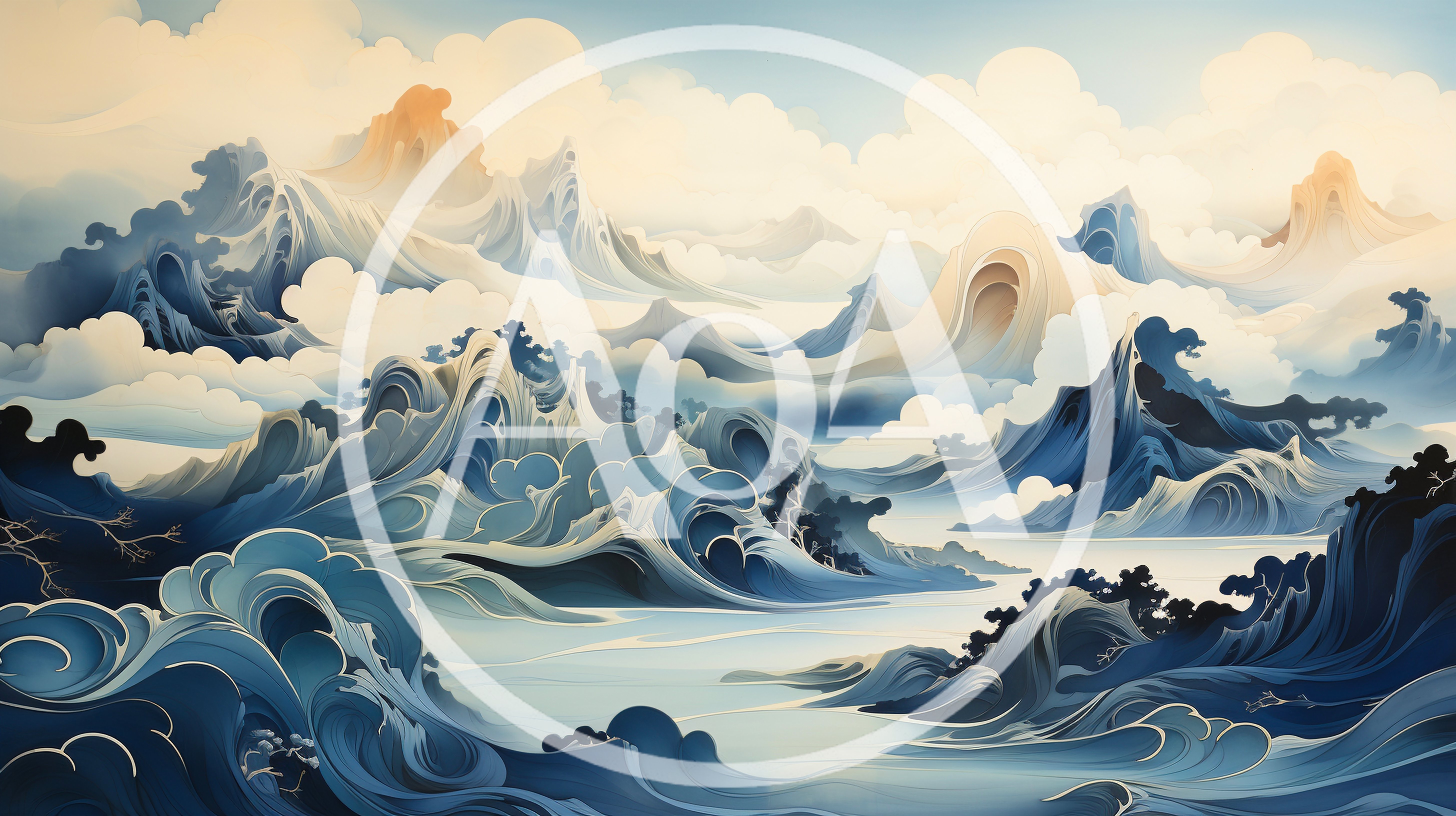 Stylized Digital Illustration Of Abstract Mountainous Landscape