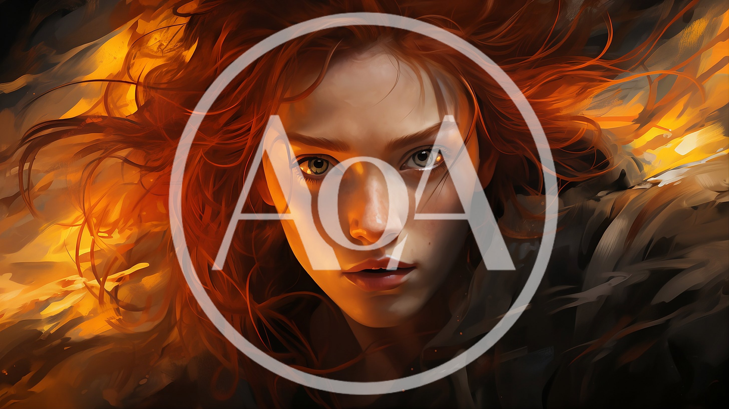 Portrait Of A Young Woman With Fiery Red Hair