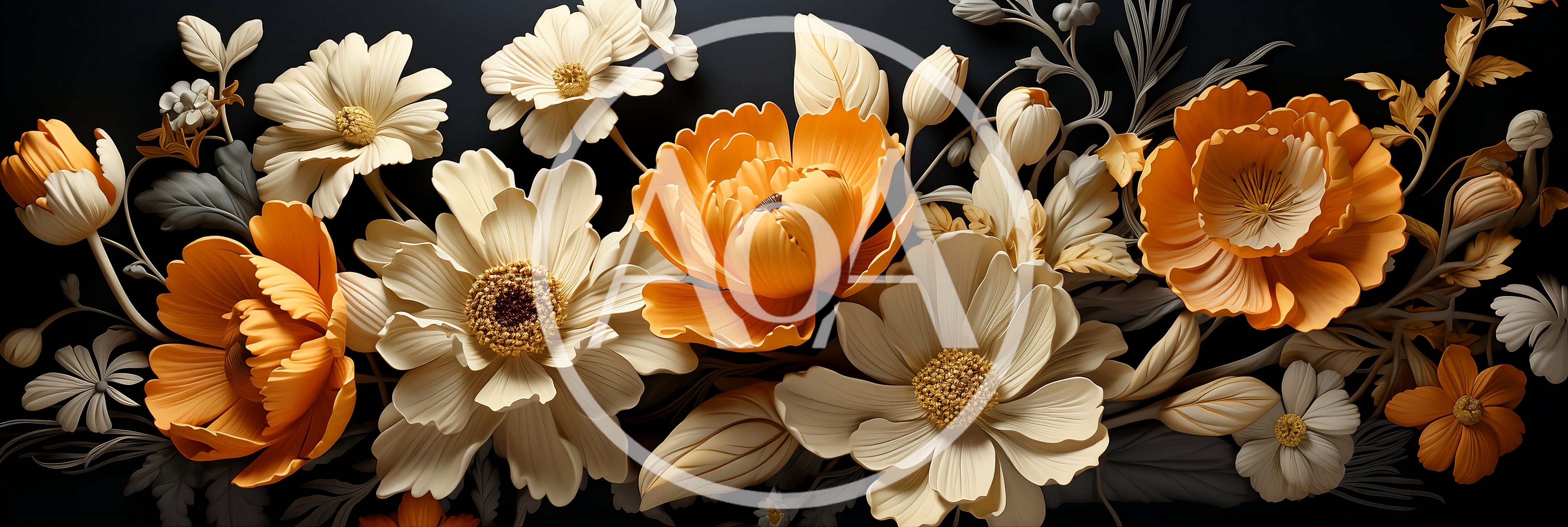 Elegant Floral Arrangement With Orange And Cream Flowers