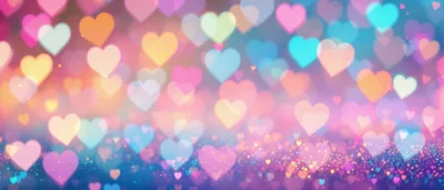 Abstract Background With Glowing Bokeh Hearts