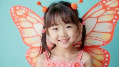 Portrait of a Young Girl Dressed as a Butterfly