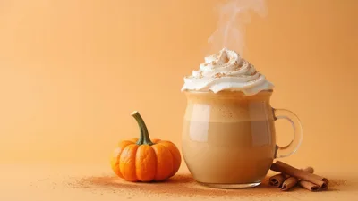 Pumpkin Spice Latte With Whipped Cream And Cinnamon
