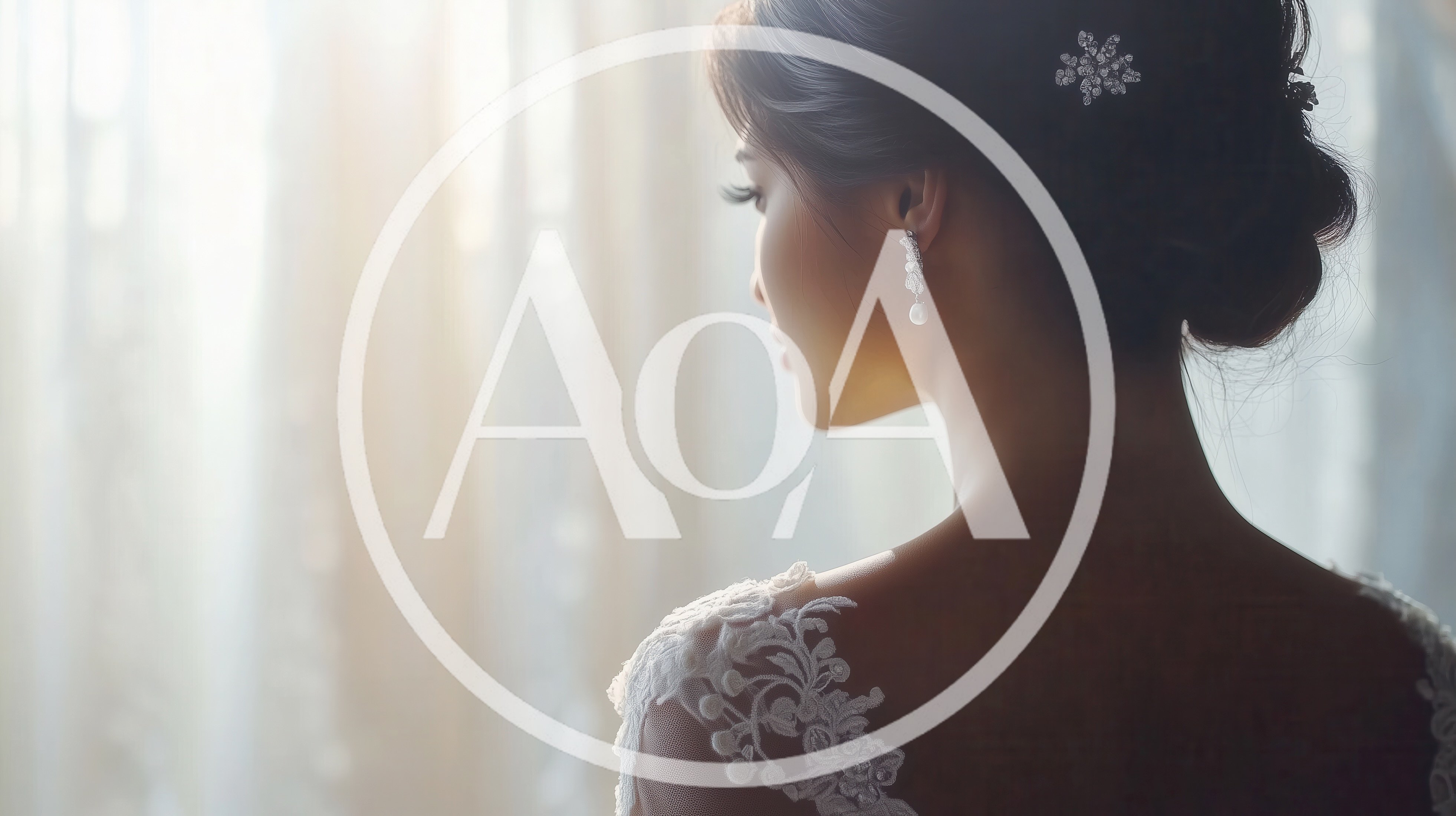 Elegant Bride Looking Out A Window In Soft Light