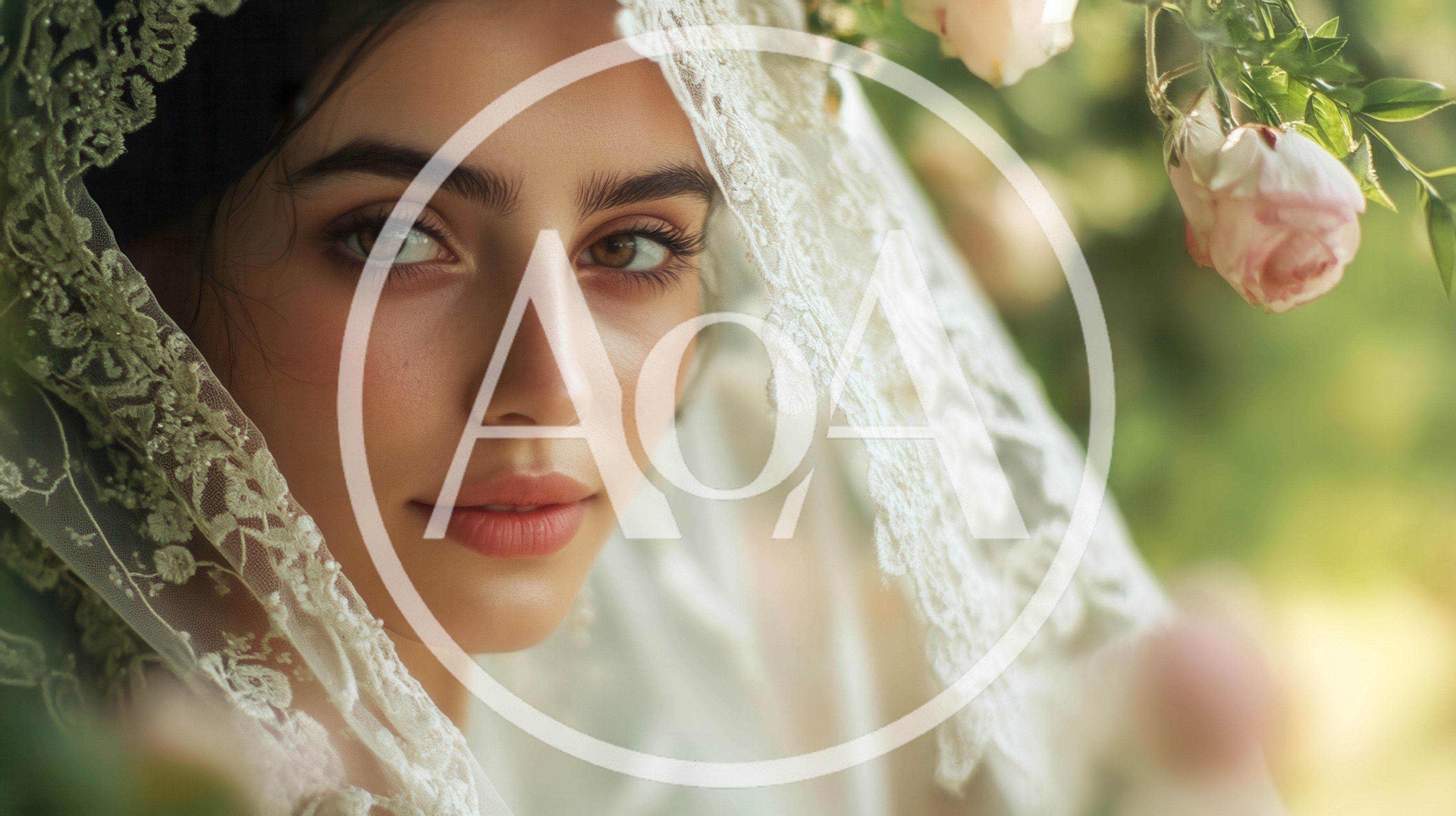 Portrait Of A Beautiful Bride With Lace Veil