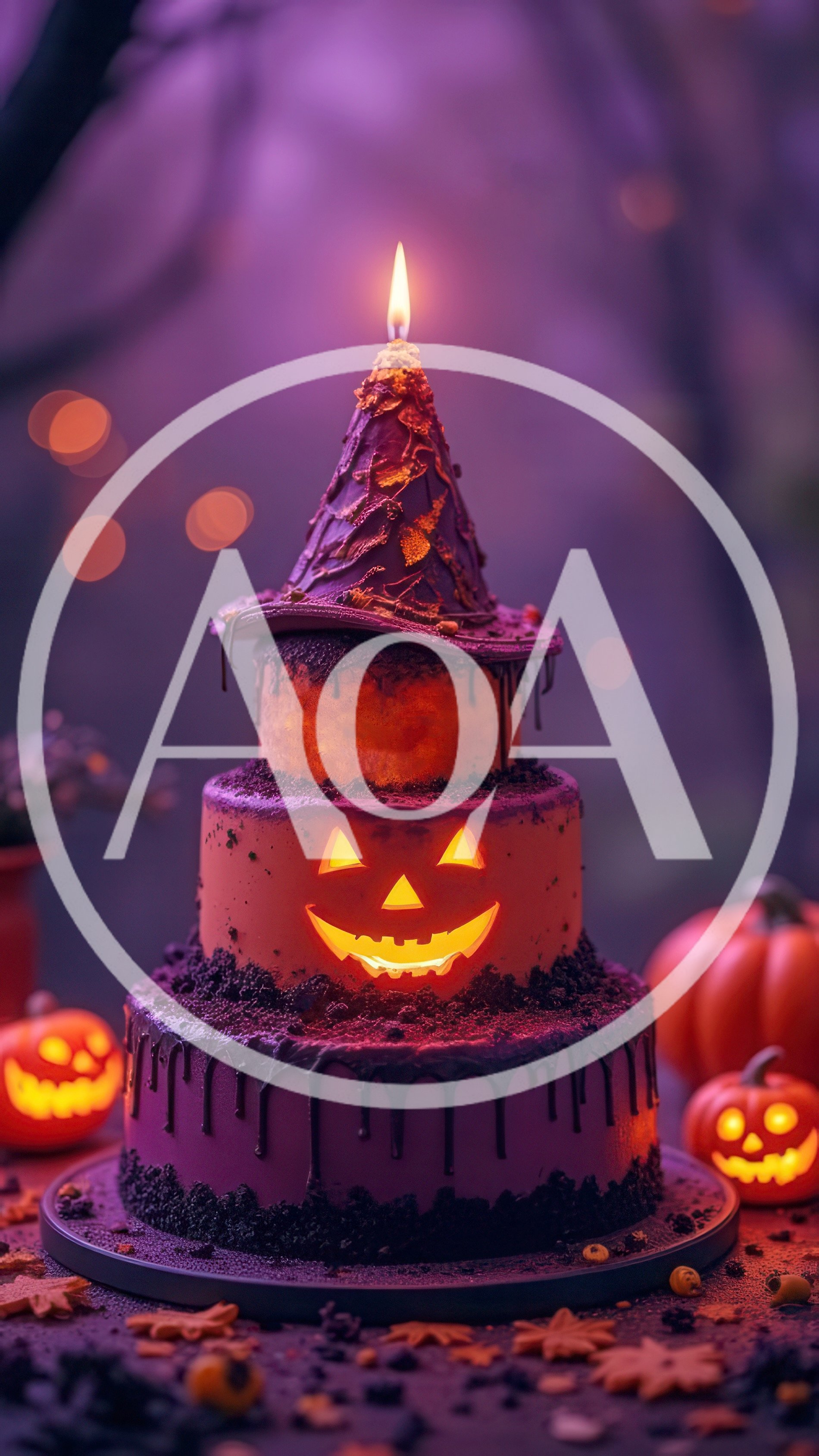 Halloween Themed Three Tiered Jack O Lantern Cake