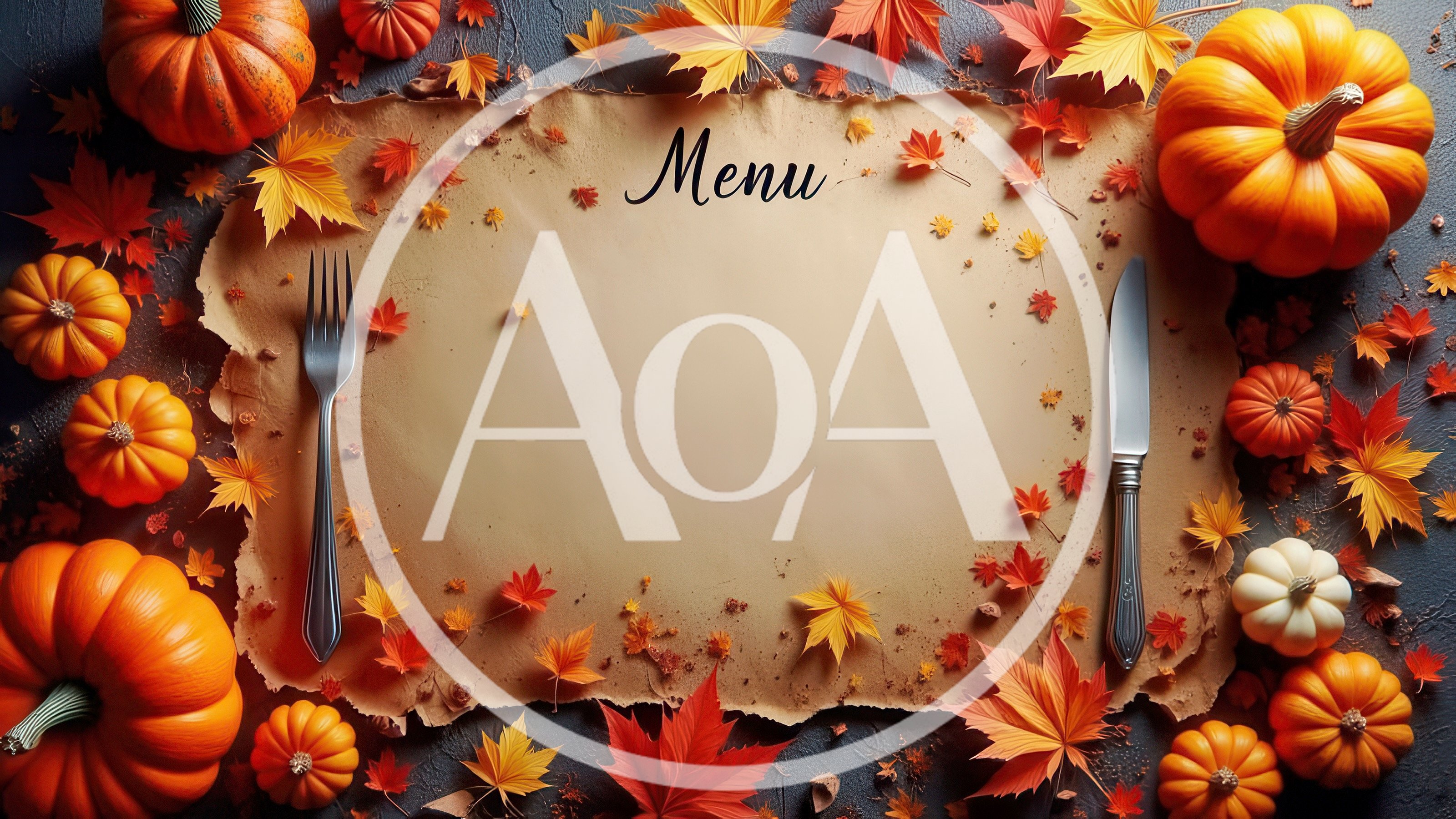Autumn Thanksgiving Menu Template With Pumpkins And Leaves
