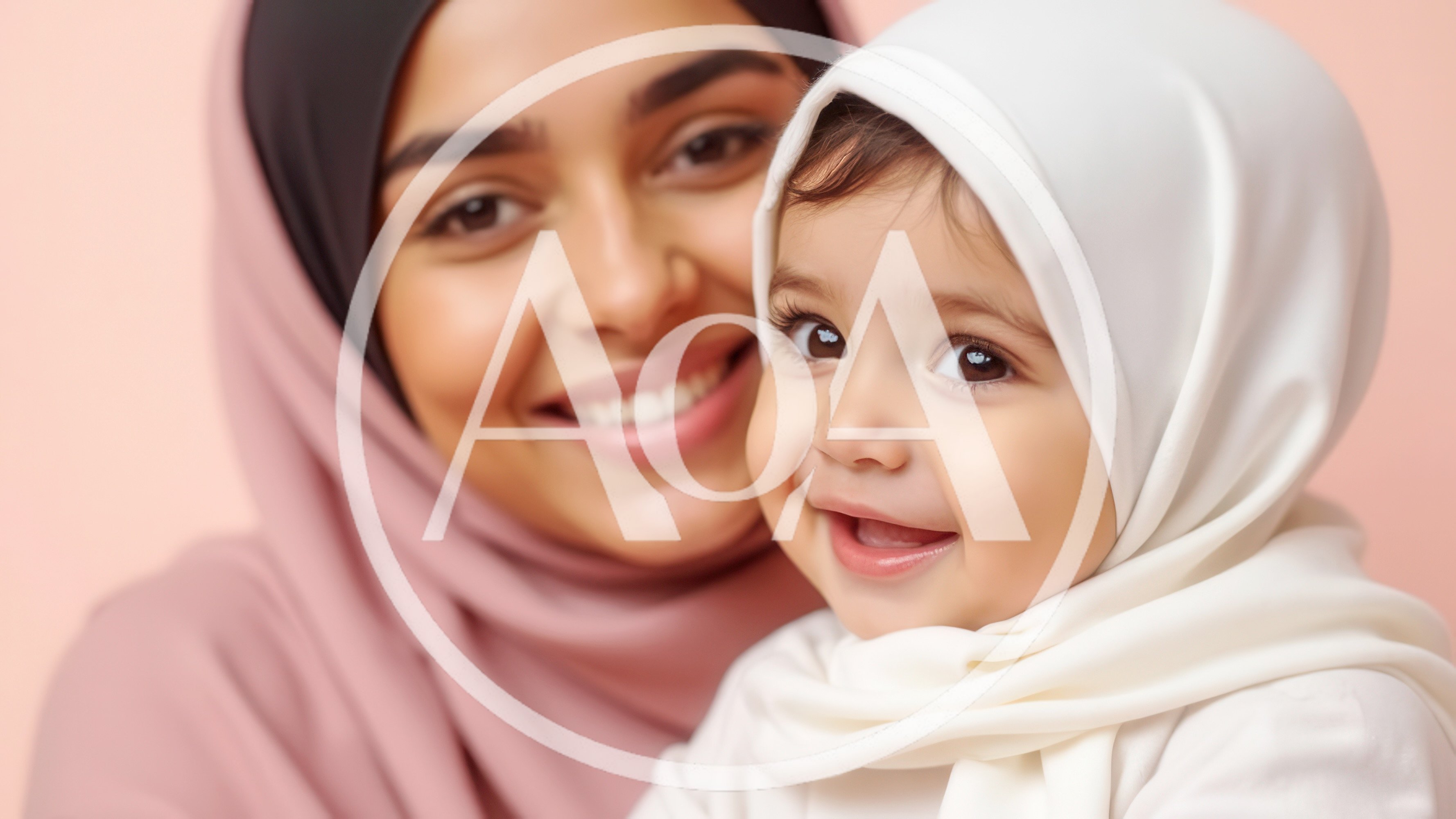 Smiling Mother and Baby Wearing Hijabs