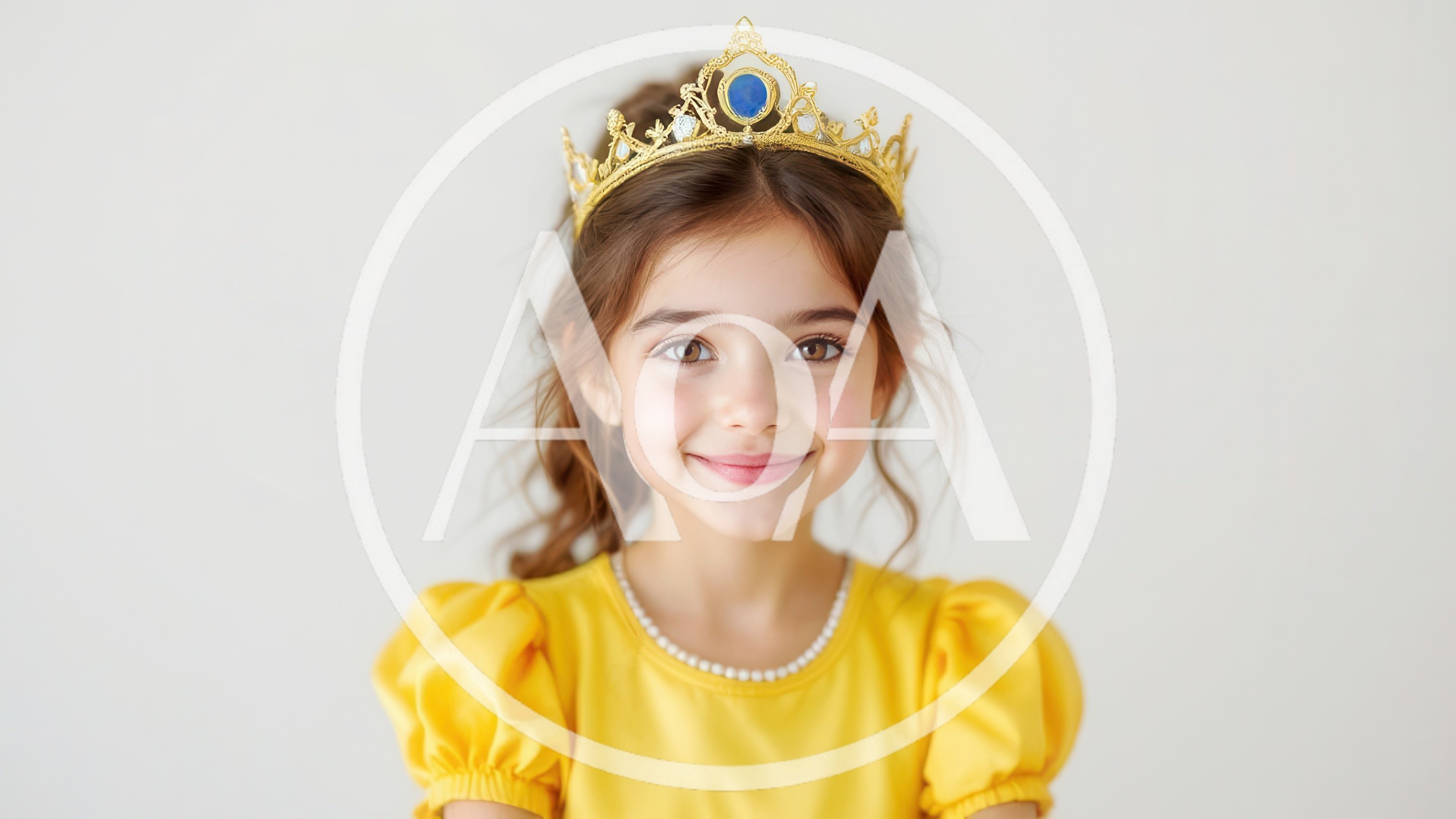 Portrait of a Little Girl Wearing a Princess Crown