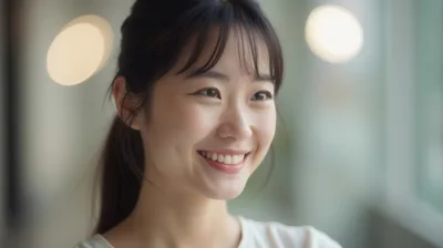 Portrait Of A Smiling Young Asian Woman