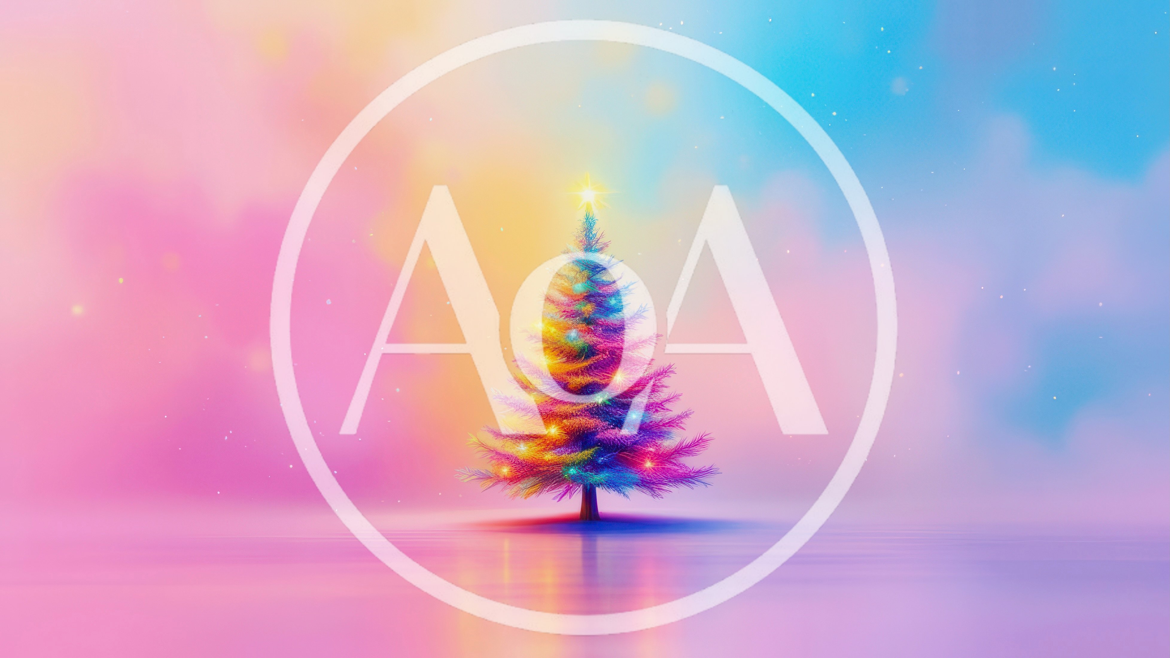 Glowing Pastel Christmas Tree With Colorful Lights