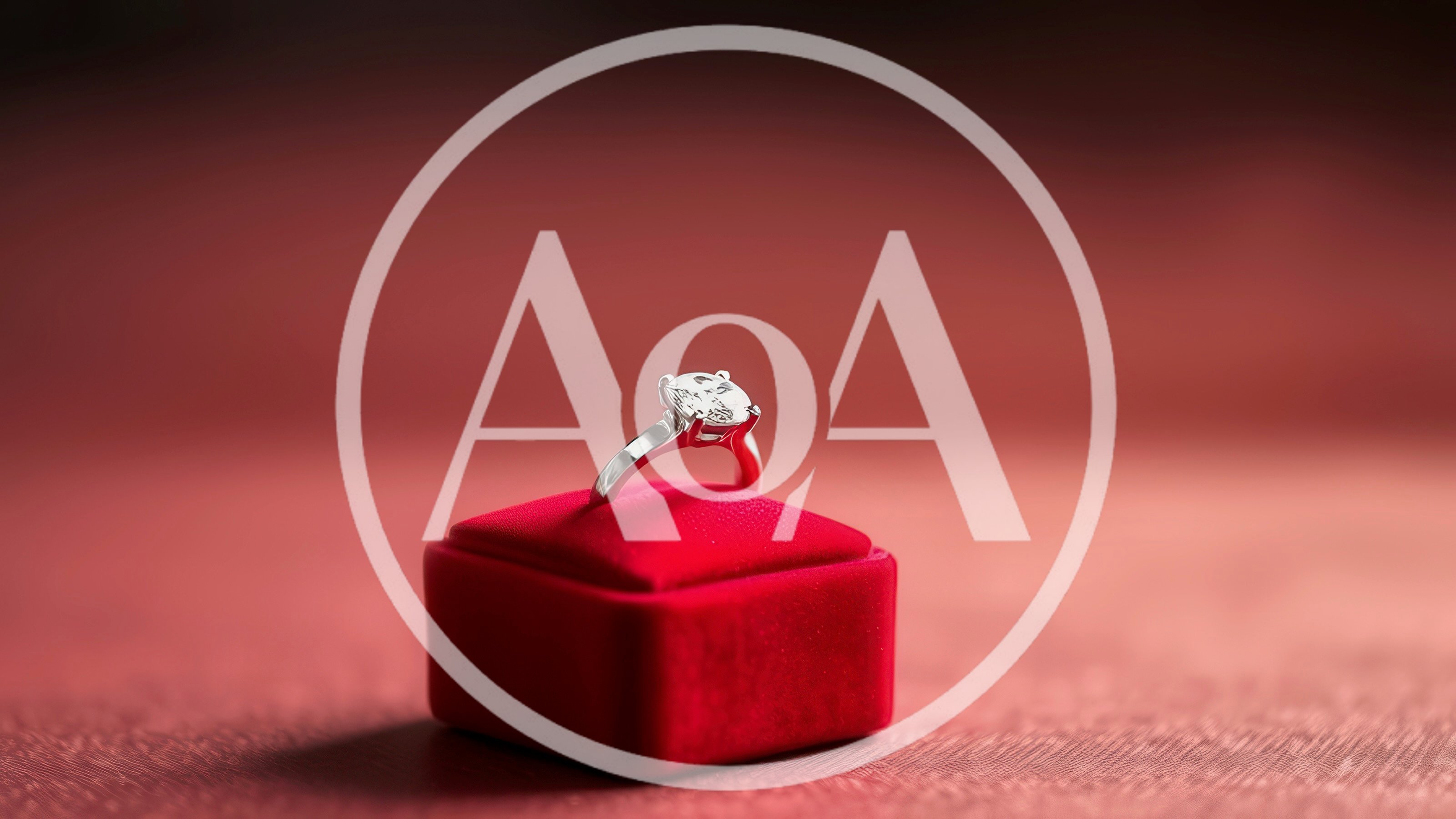 Diamond Engagement Ring On A Red Velvet Box