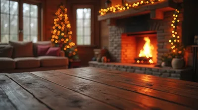 Cozy Living Room Interior With Christmas Decorations