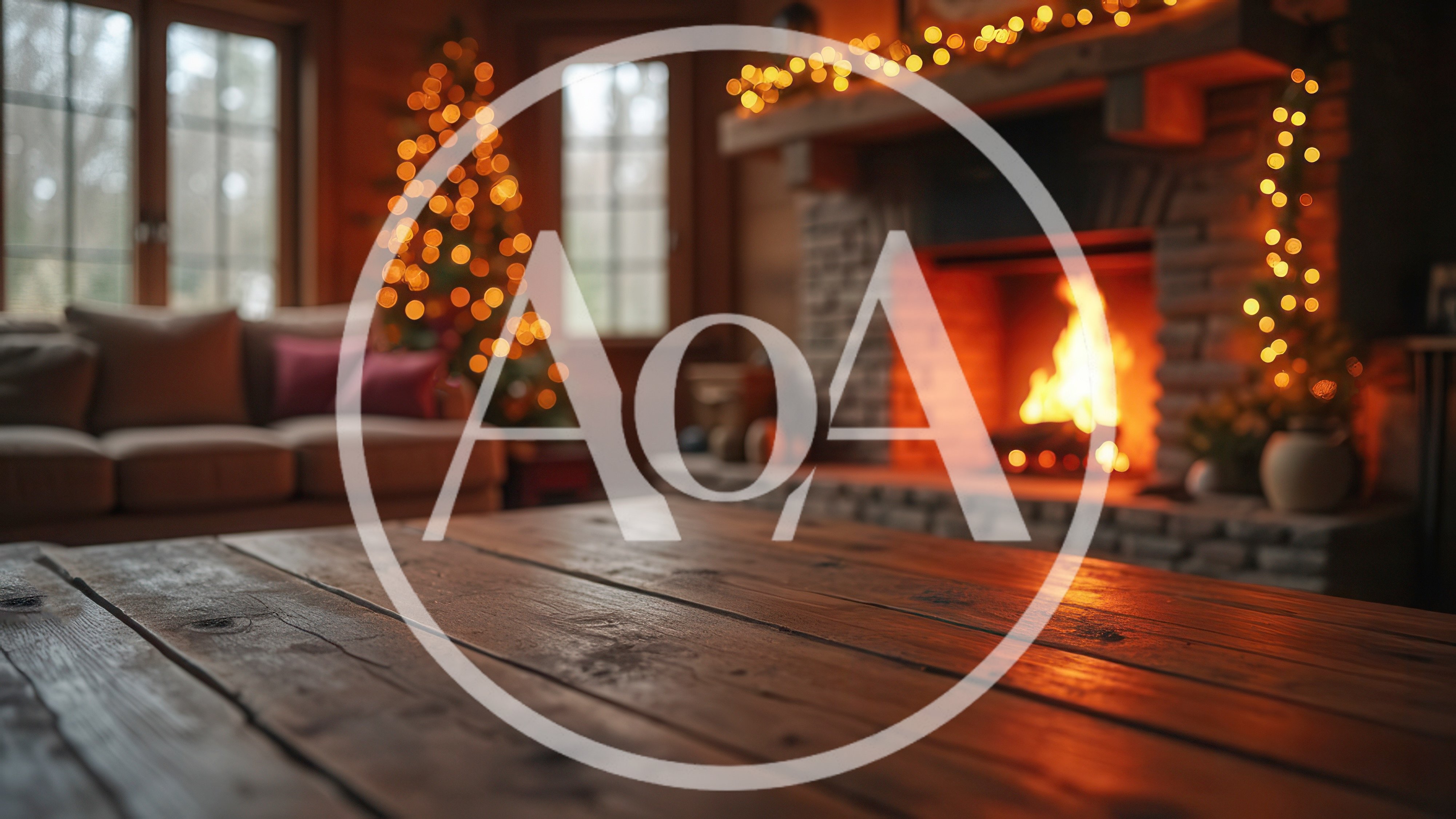 Cozy Living Room Interior With Christmas Decorations