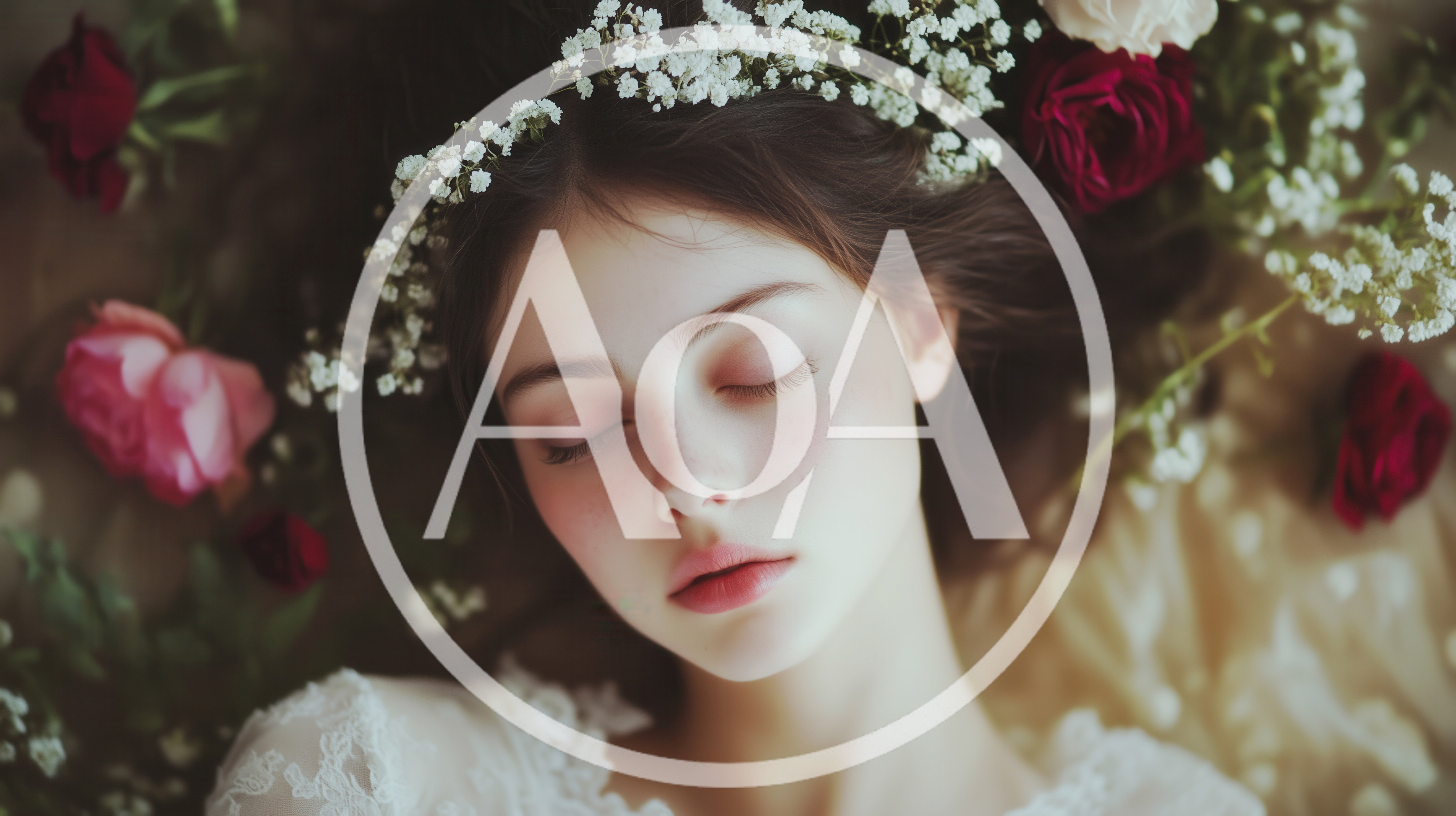 Young Woman Sleeping Surrounded By Flowers