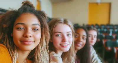 Diverse Group Of Female Students In A Lecture Hall