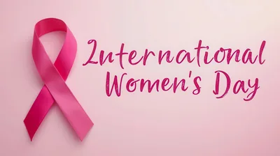 Pink Ribbon Symbolizing International Women's Day Awareness