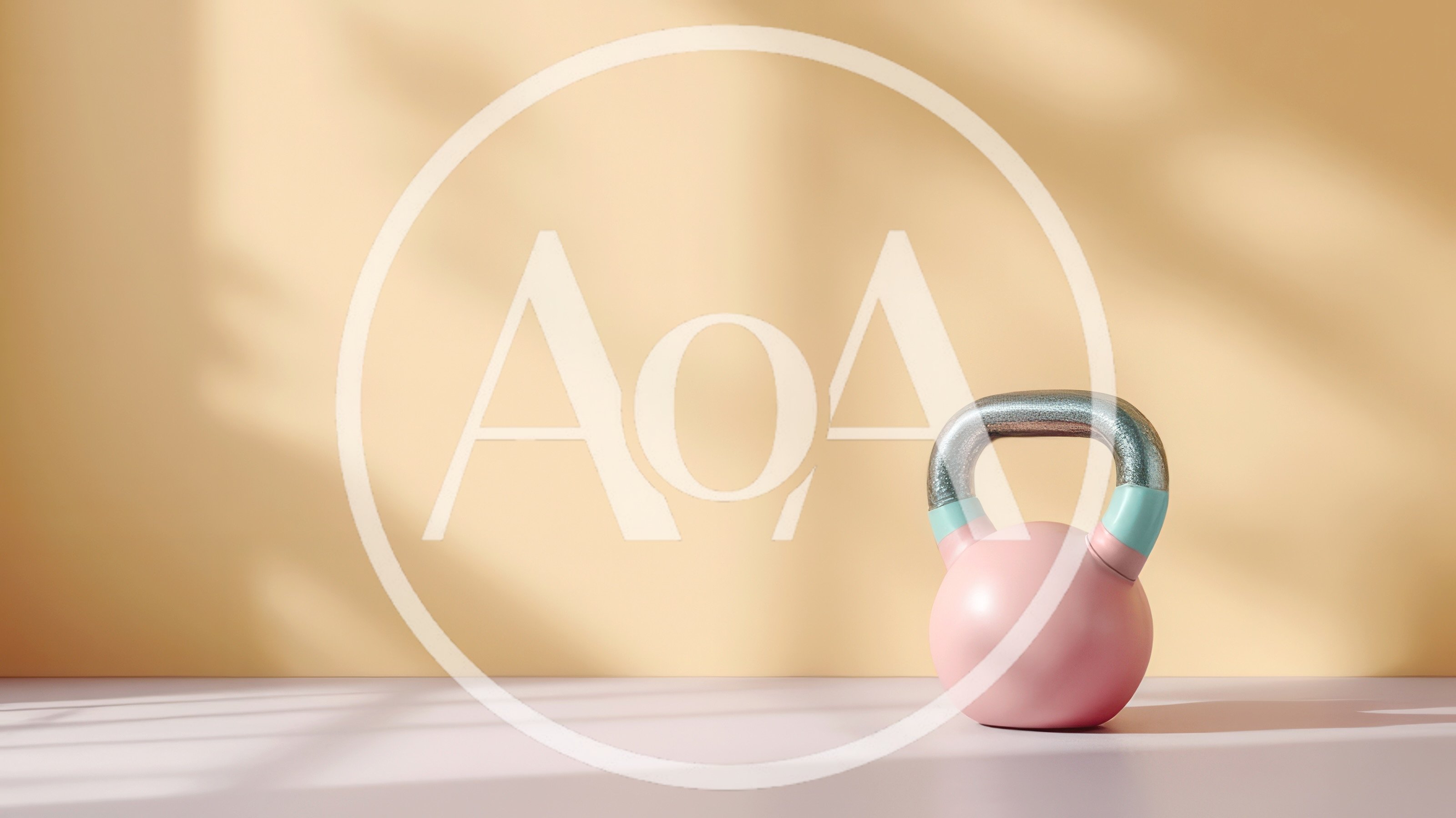 Pink Kettlebell on a Minimalist Pastel Background