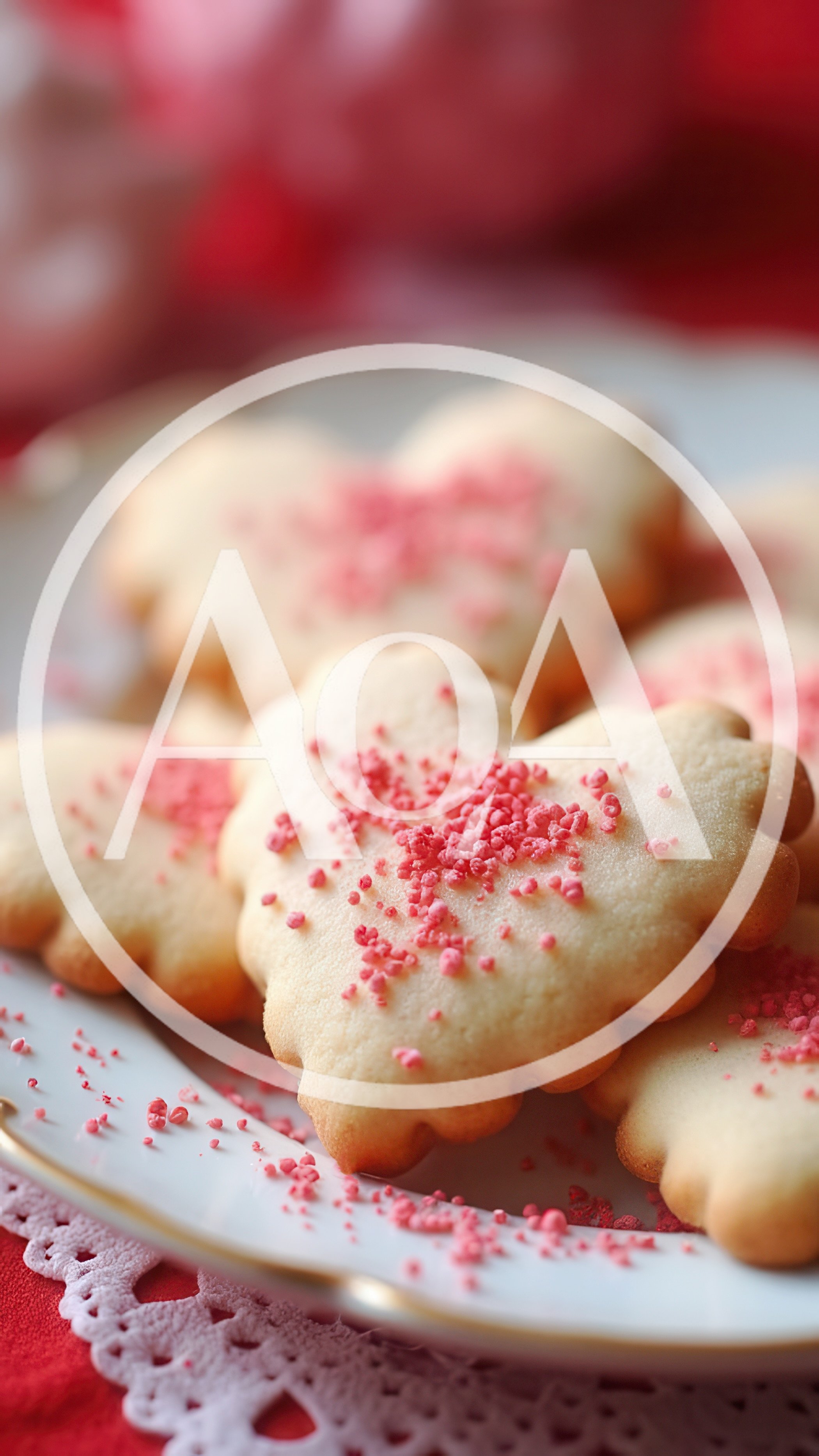 Heart Shaped Sugar Cookies With Pink Sprinkles