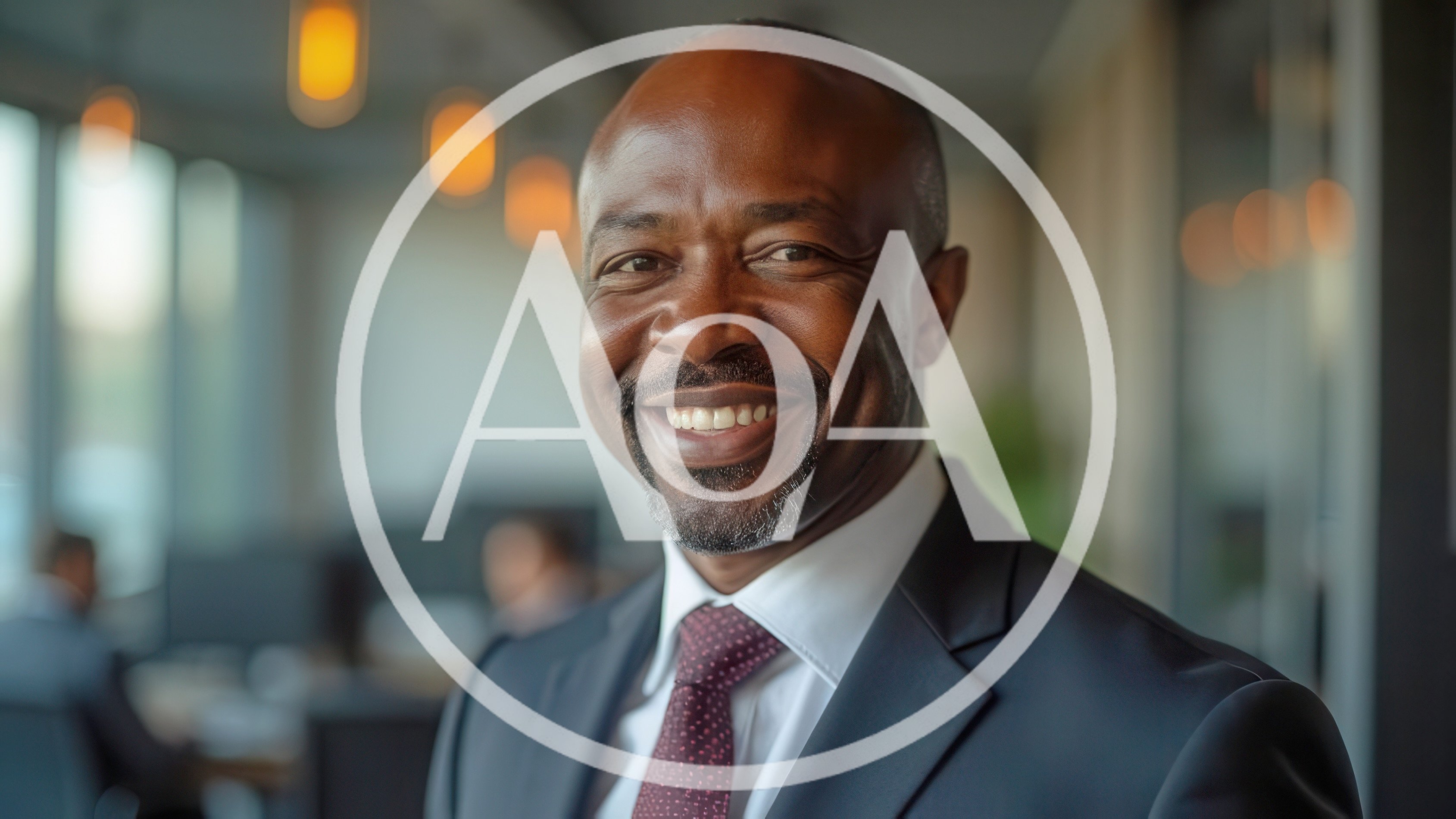 Smiling African American Businessman In Modern Office