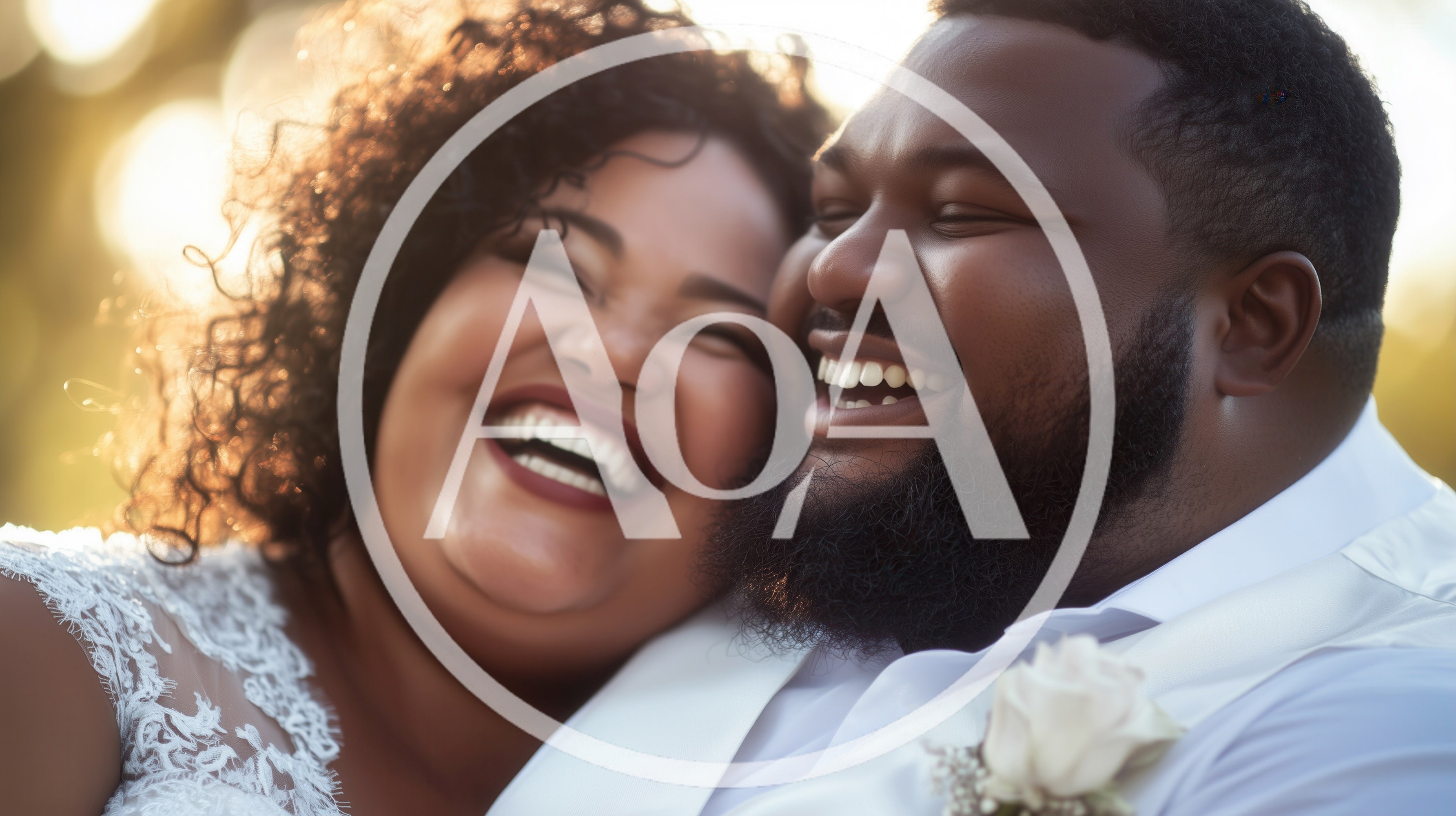 Happy Newlywed Couple Laughing Together Outdoors