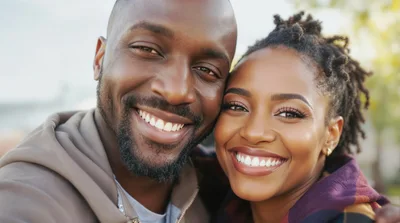 Close Up Portrait of a Happy Black Couple