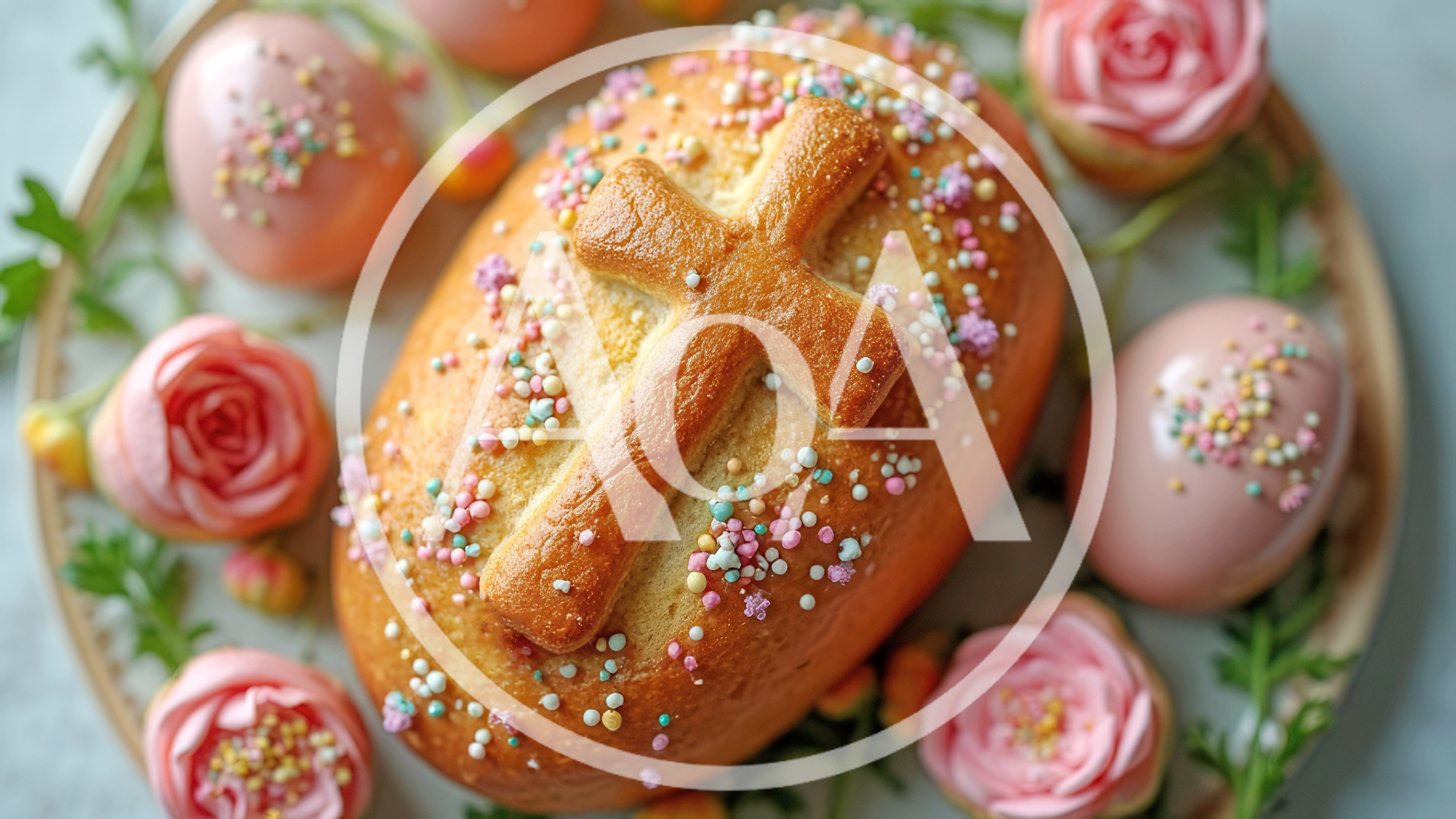 Beautiful easter bread or cake