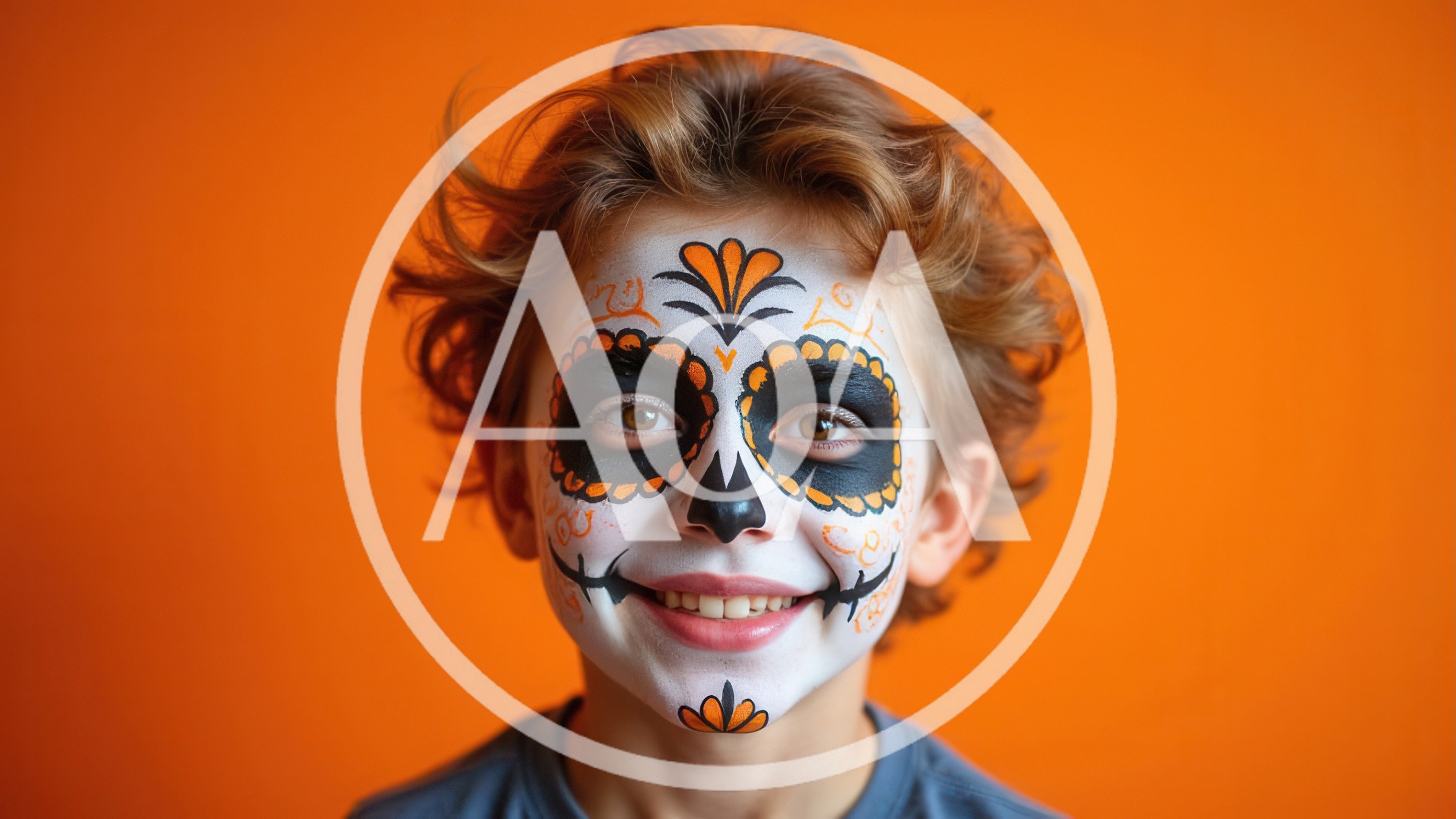 Young Boy With Day Of The Dead Face Paint