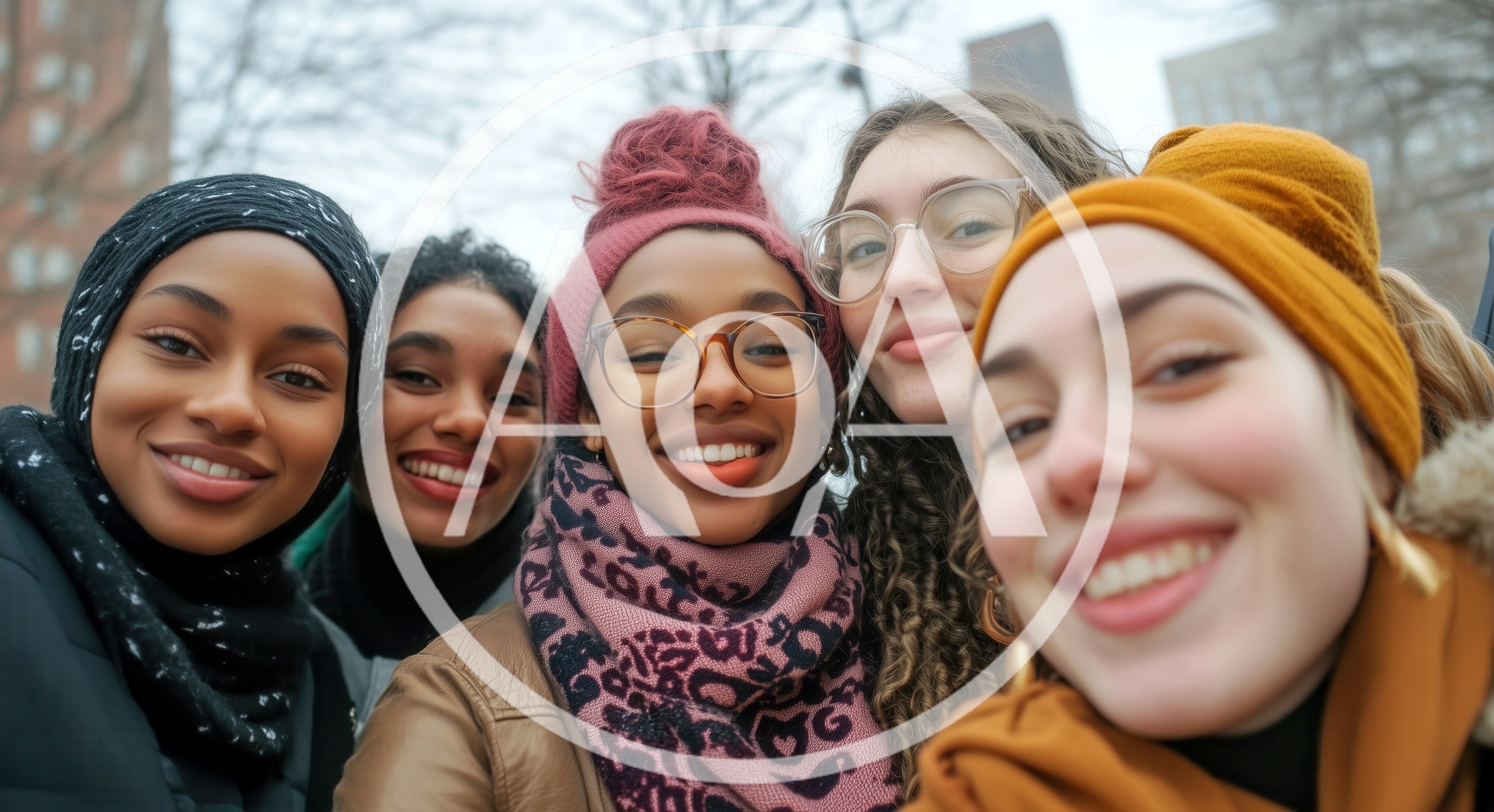 Diverse Group Of Young Women Taking A Selfie