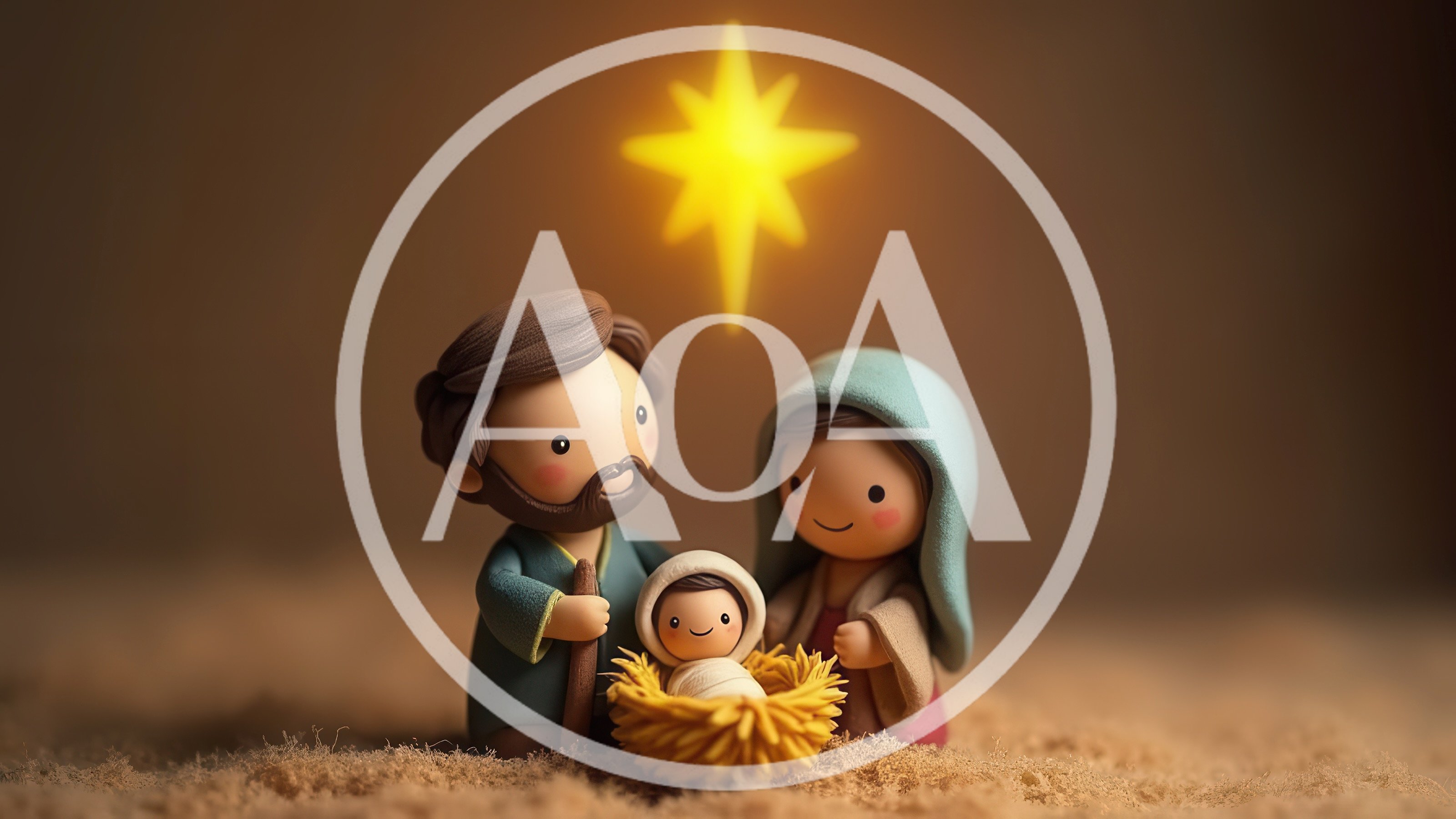 Cute Nativity Scene Figurines With Glowing Star