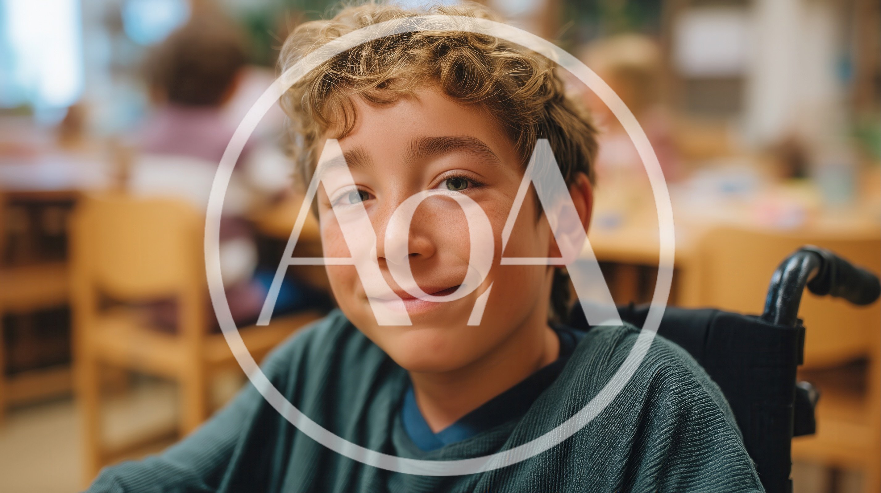 Portrait Of A Young Boy In A Classroom