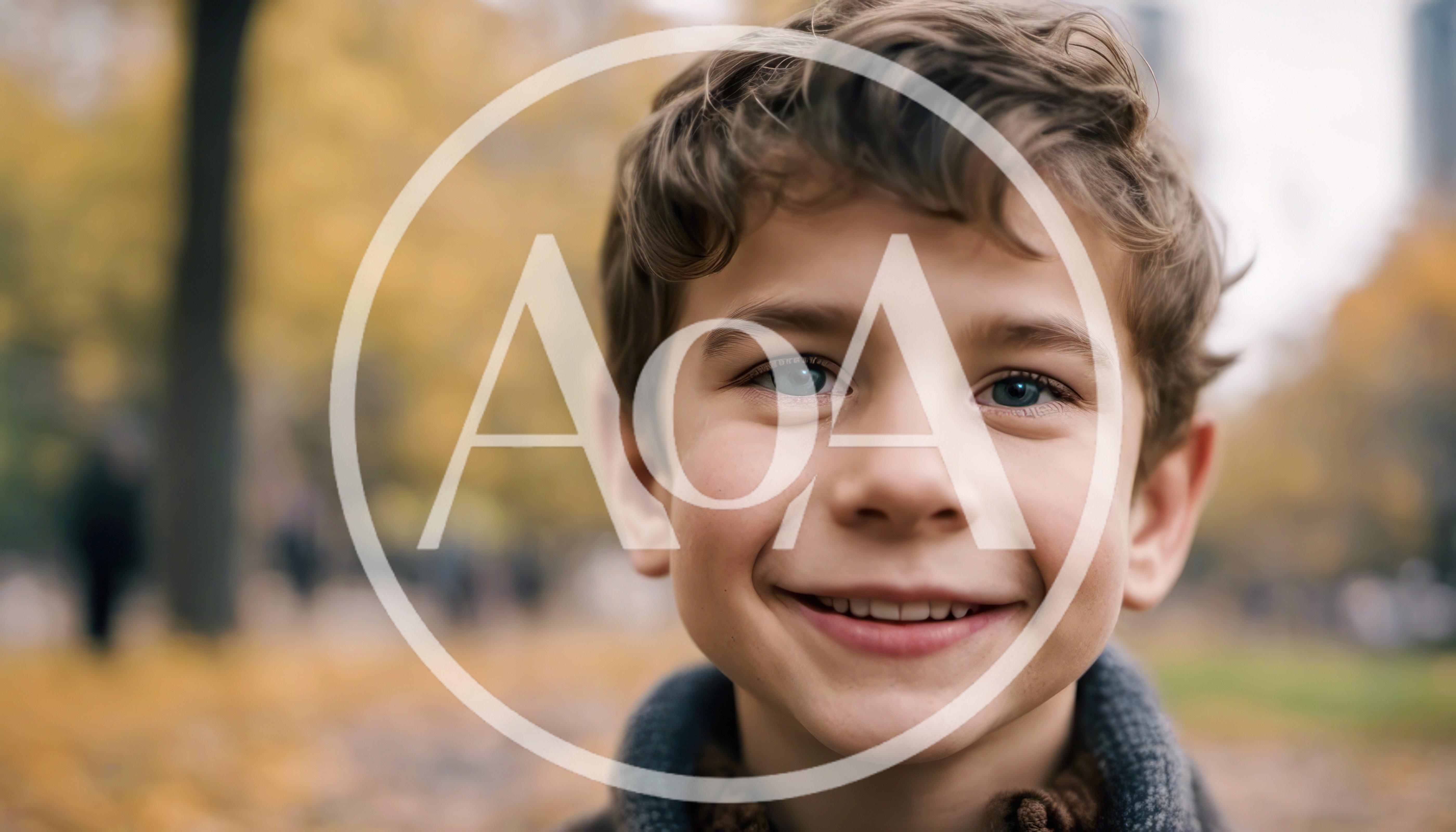 Portrait Of A Smiling Young Boy In Autumn Park