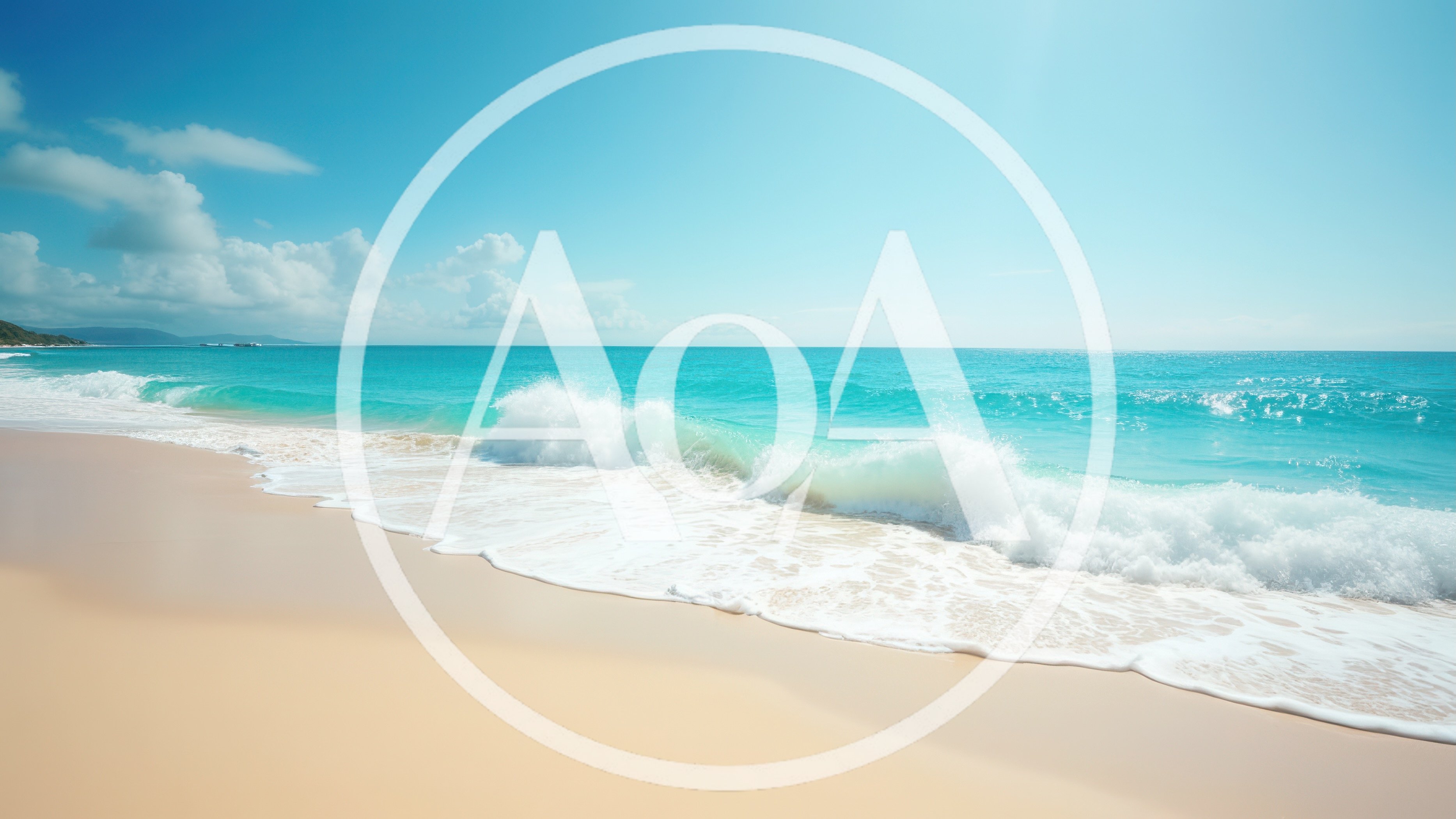 Tropical Beach Shoreline With Gentle Turquoise Ocean Waves