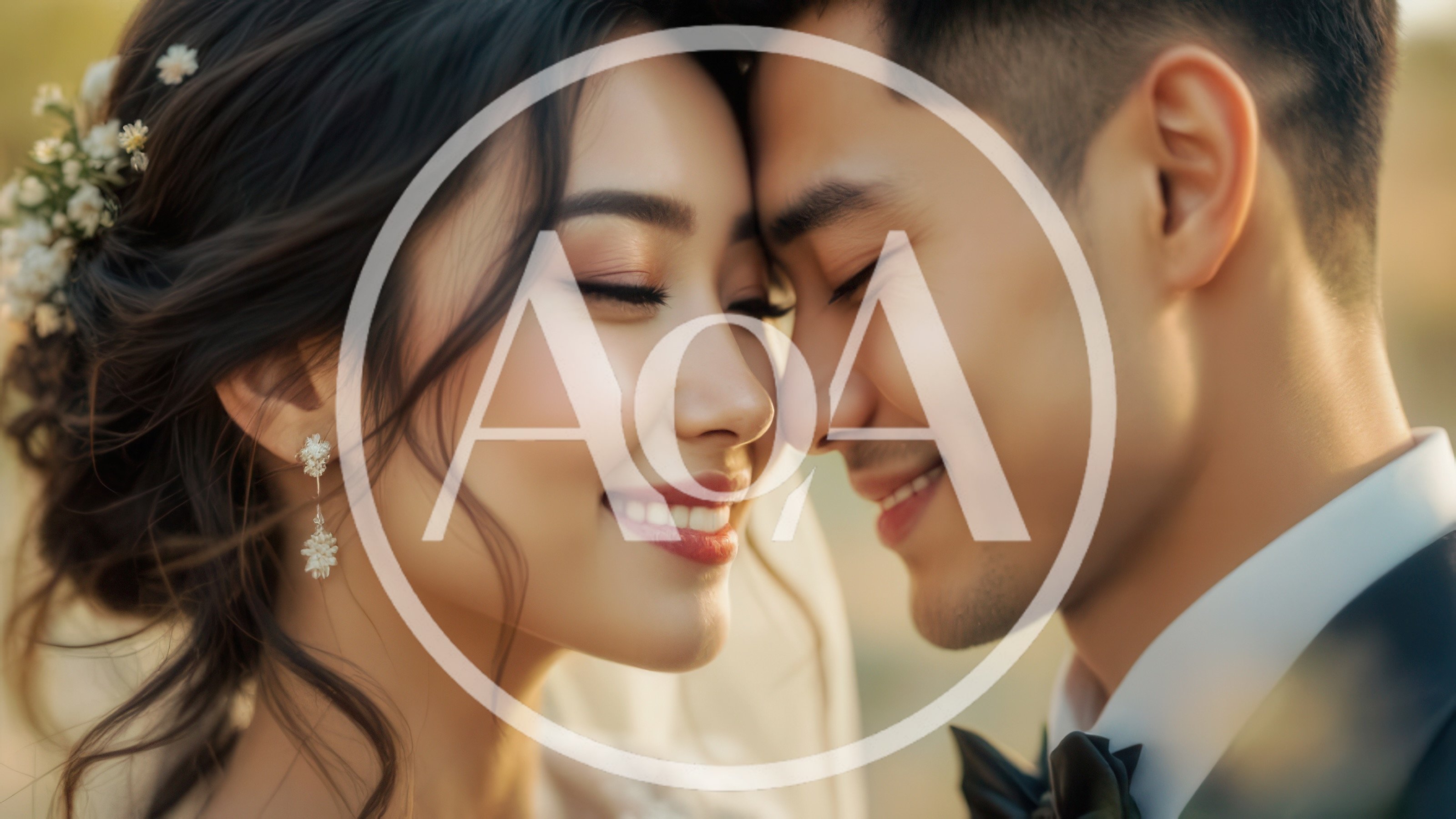 Close Up Portrait Of A Happy Newlywed Couple