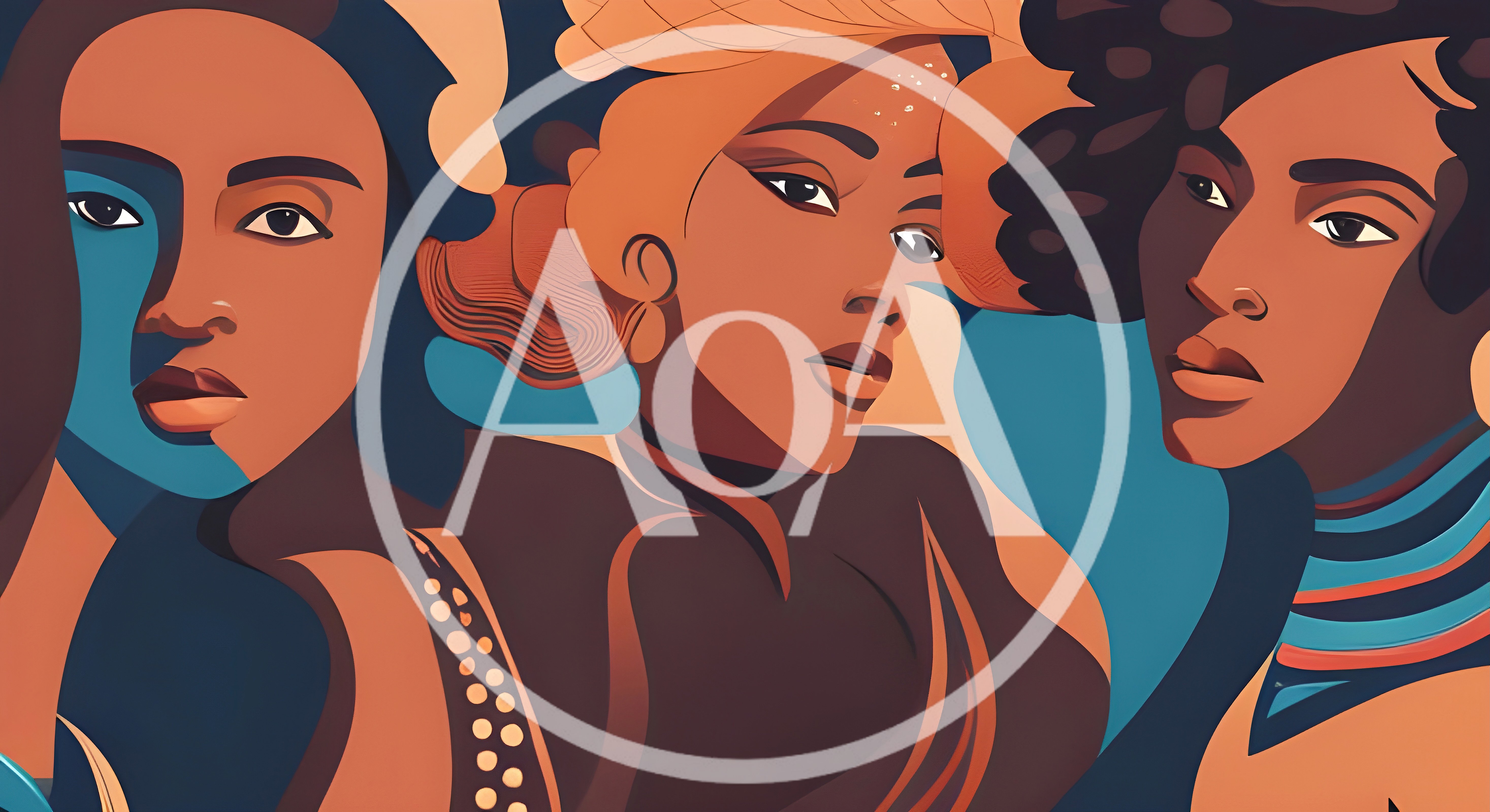 Stylized Illustration Of Three Diverse Women