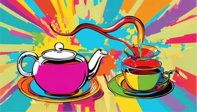 Pop Art Illustration Of A Teapot Pouring Tea