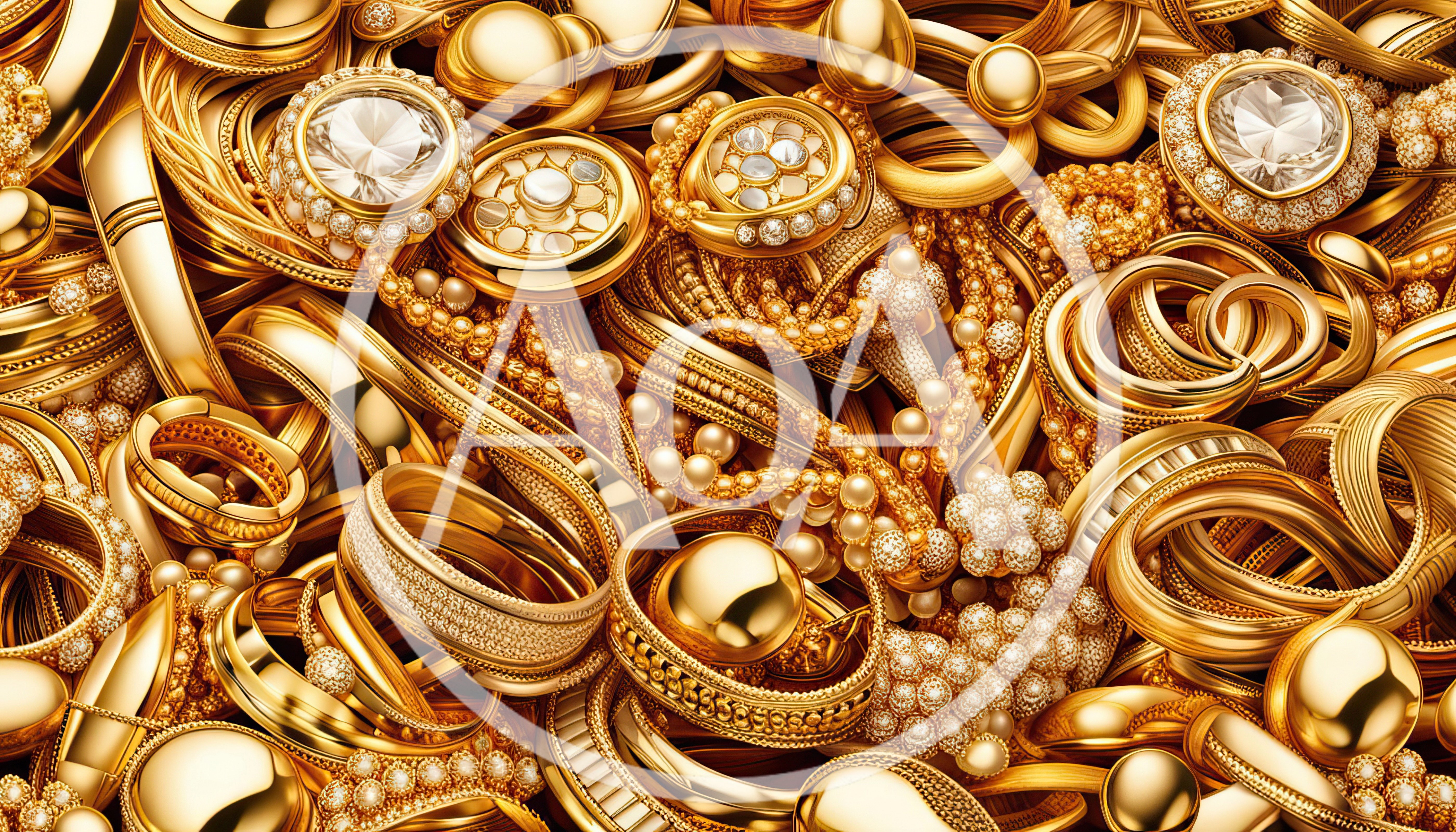 Collection Of Luxurious Gold Jewelry And Diamond Accessories
