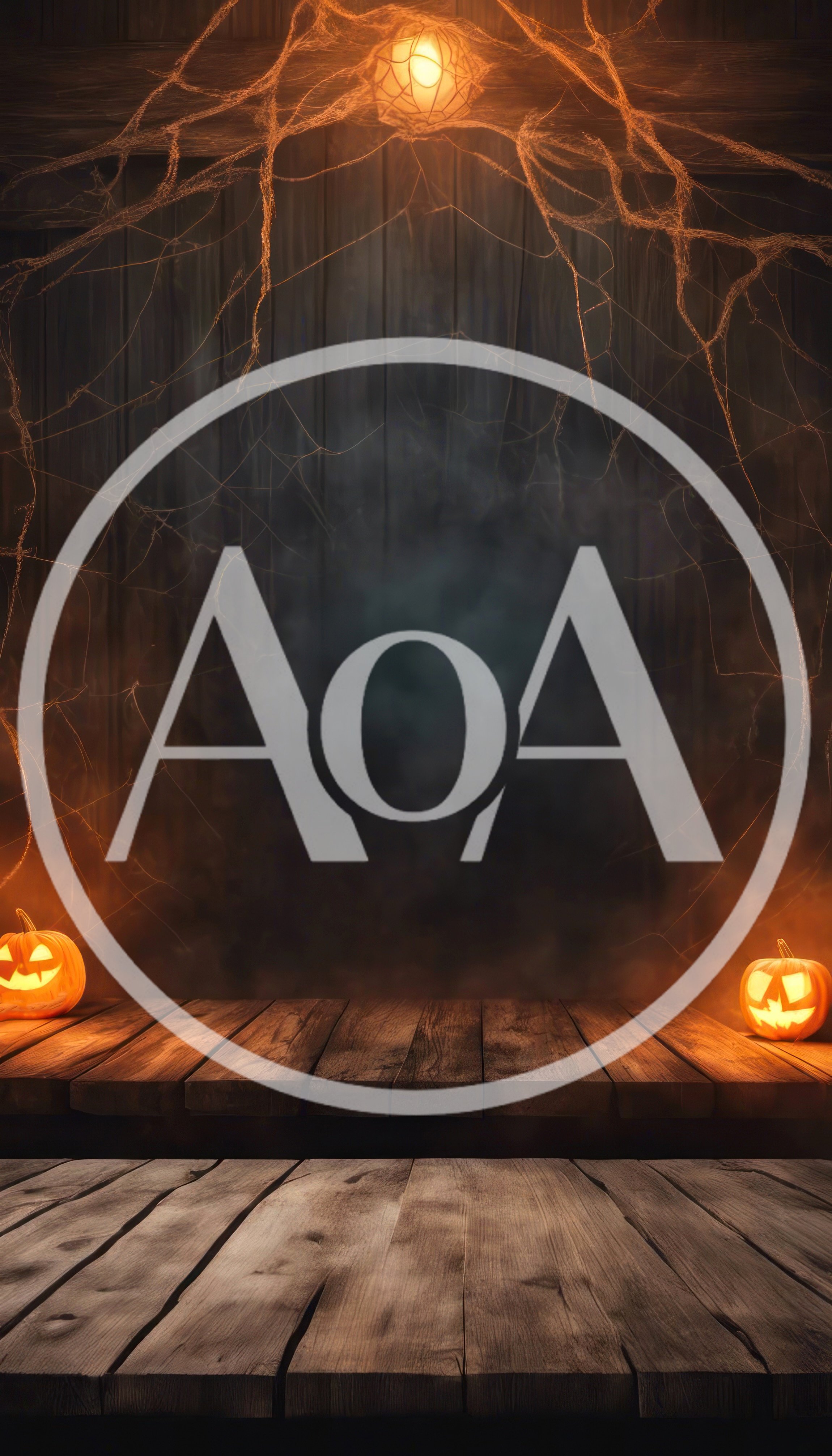 Halloween Background With Jack O Lanterns And Cobwebs