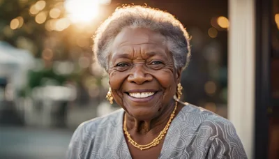 Portrait Of A Smiling Elderly African American Woman