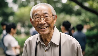 Portrait Of A Smiling Elderly Asian Man