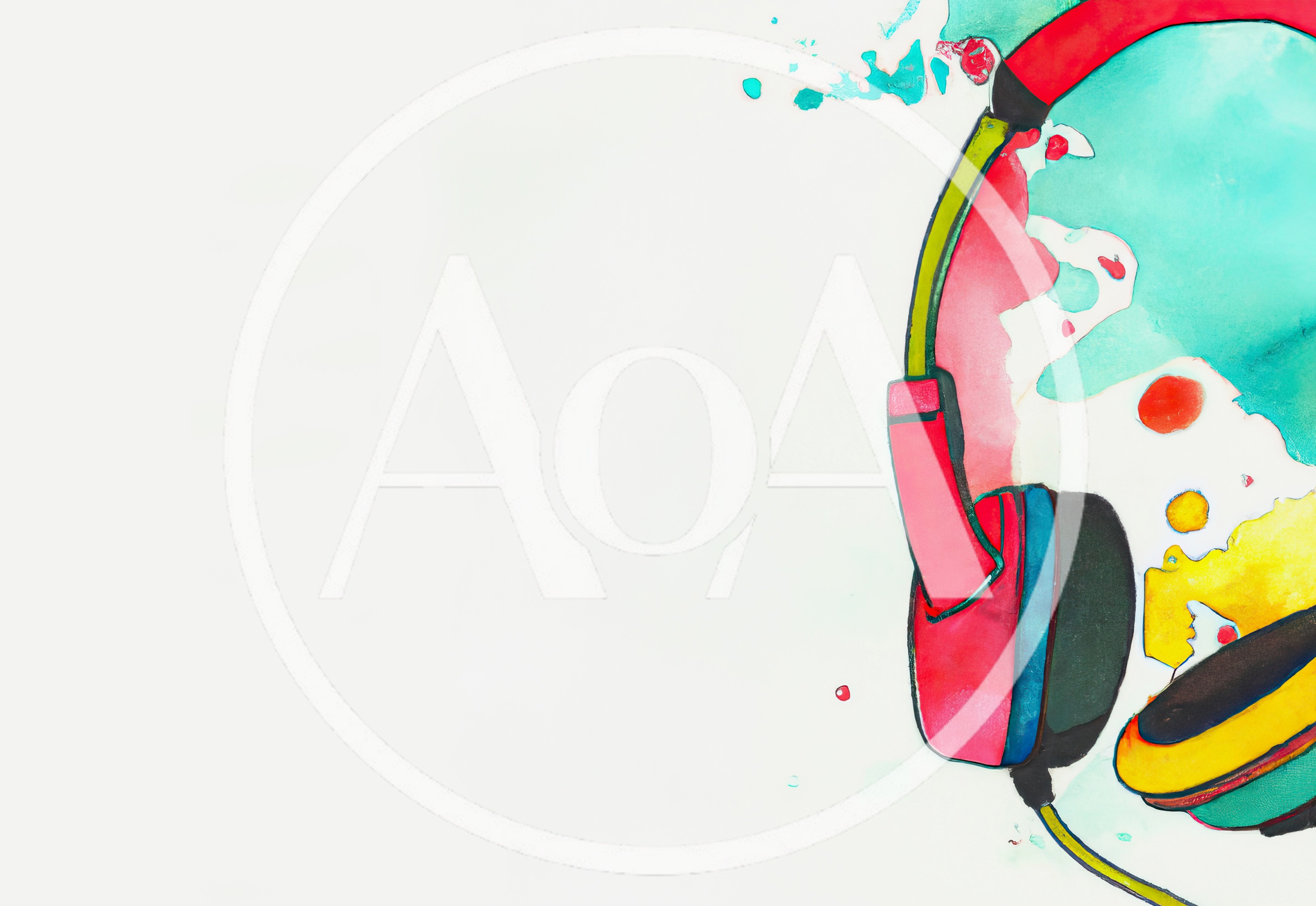 Colorful Watercolor Illustration Of Modern Headphones