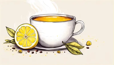 Steaming Cup Of Lemon Tea With Fresh Citrus