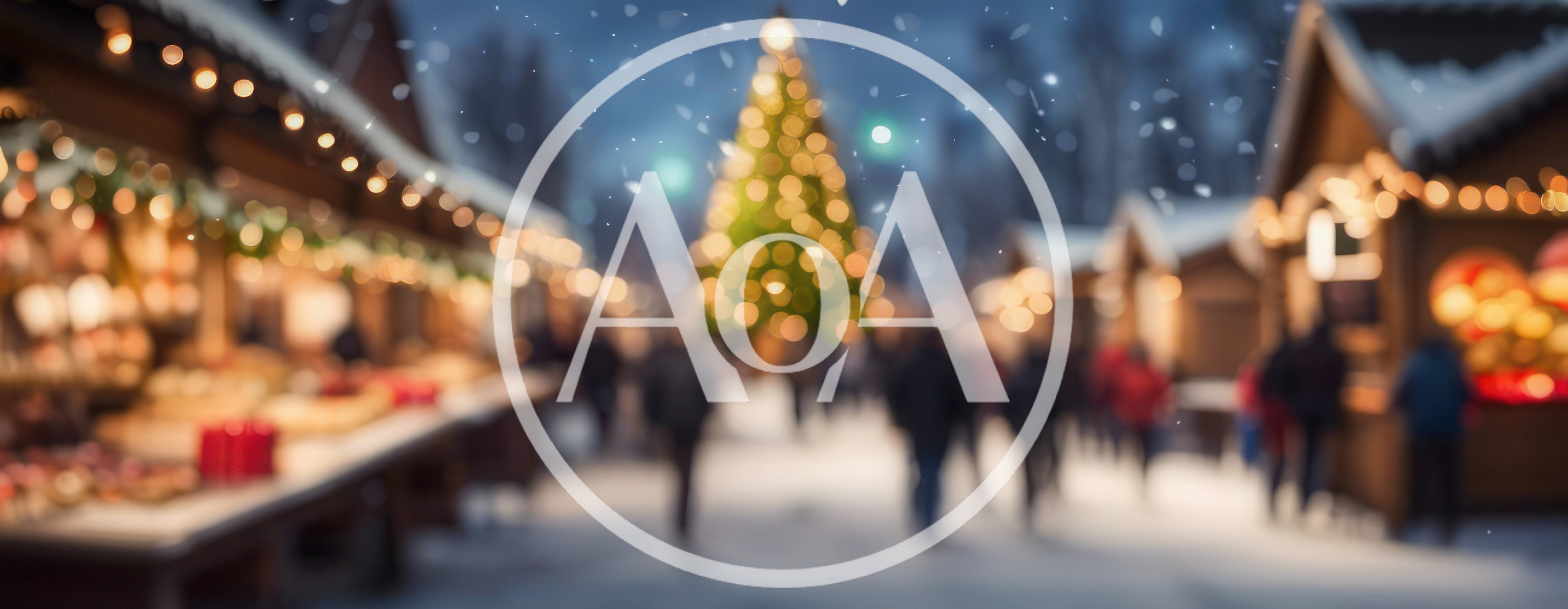 Blurred Christmas Market Scene With Festive Lights